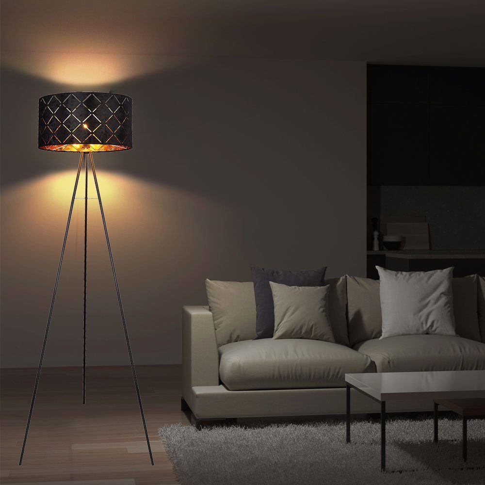 etc-shop LED Lampe Steh Leuchtmittel Decken gold inklusive, Stativ Fluter FERNBEDIENUNG Stehlampe, Farbwechsel, schwarz Warmweiß