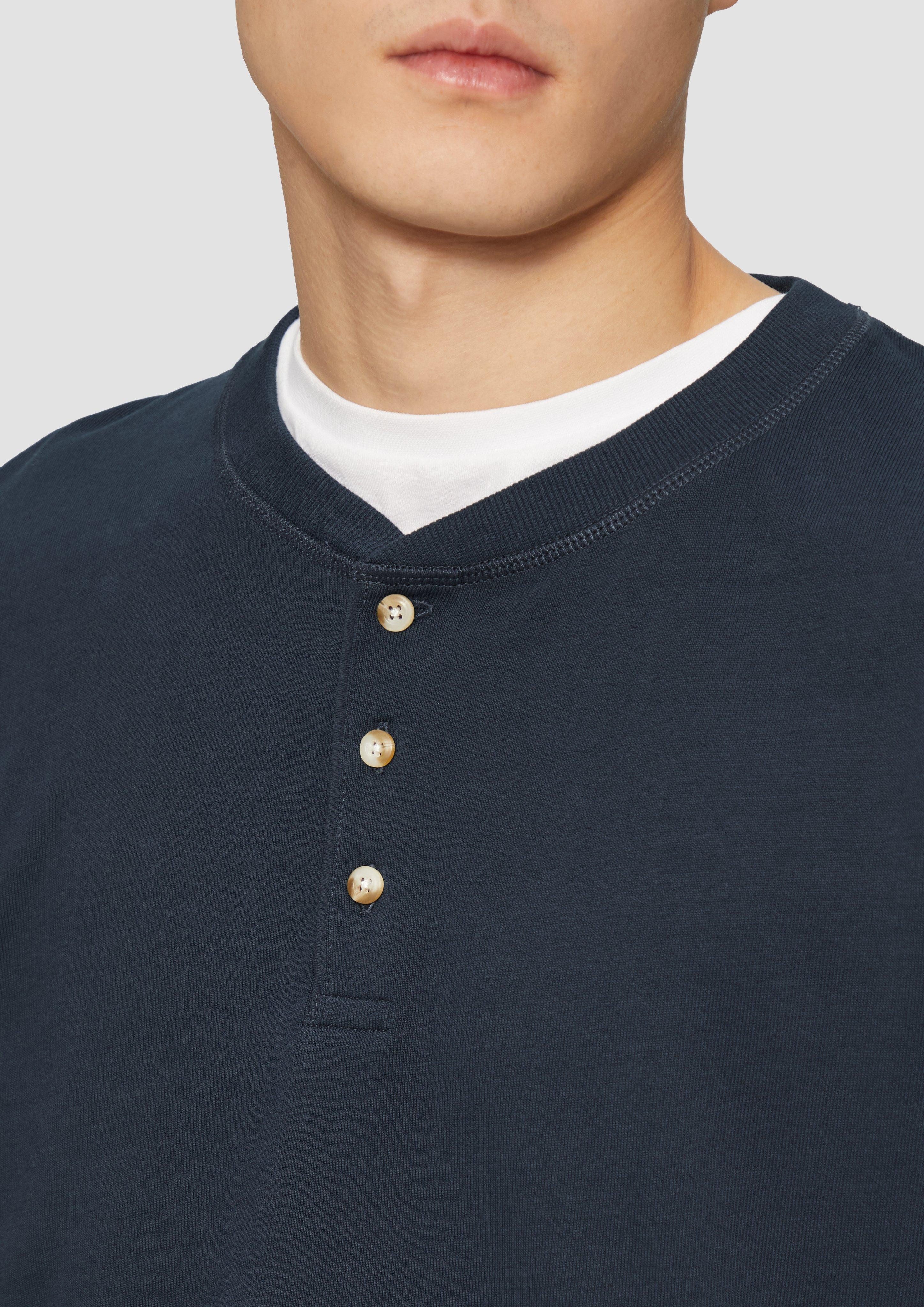 s.Oliver Langarmshirt Langarmshirt mit Henleyausschnitt und günstig online kaufen