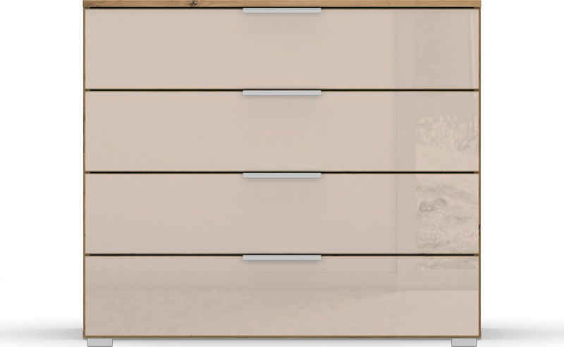 rauch Kommode Koluna, mit Glasfront, 4 Schubkästen, inkl. 6er-Set Filzboxen