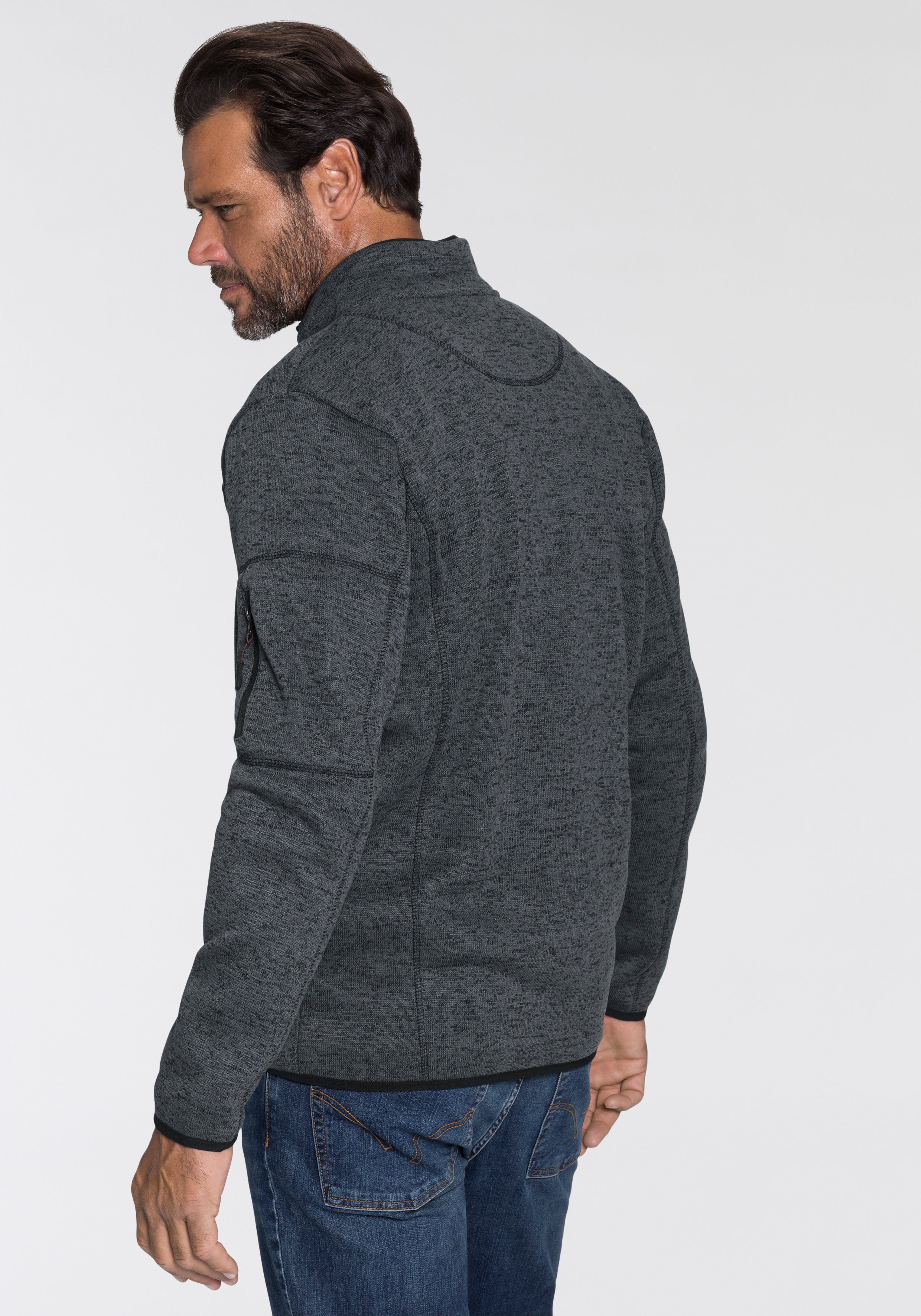 Man's World Strickfleecejacke für die Übergangszeit, mit Reißverschlusstasc günstig online kaufen