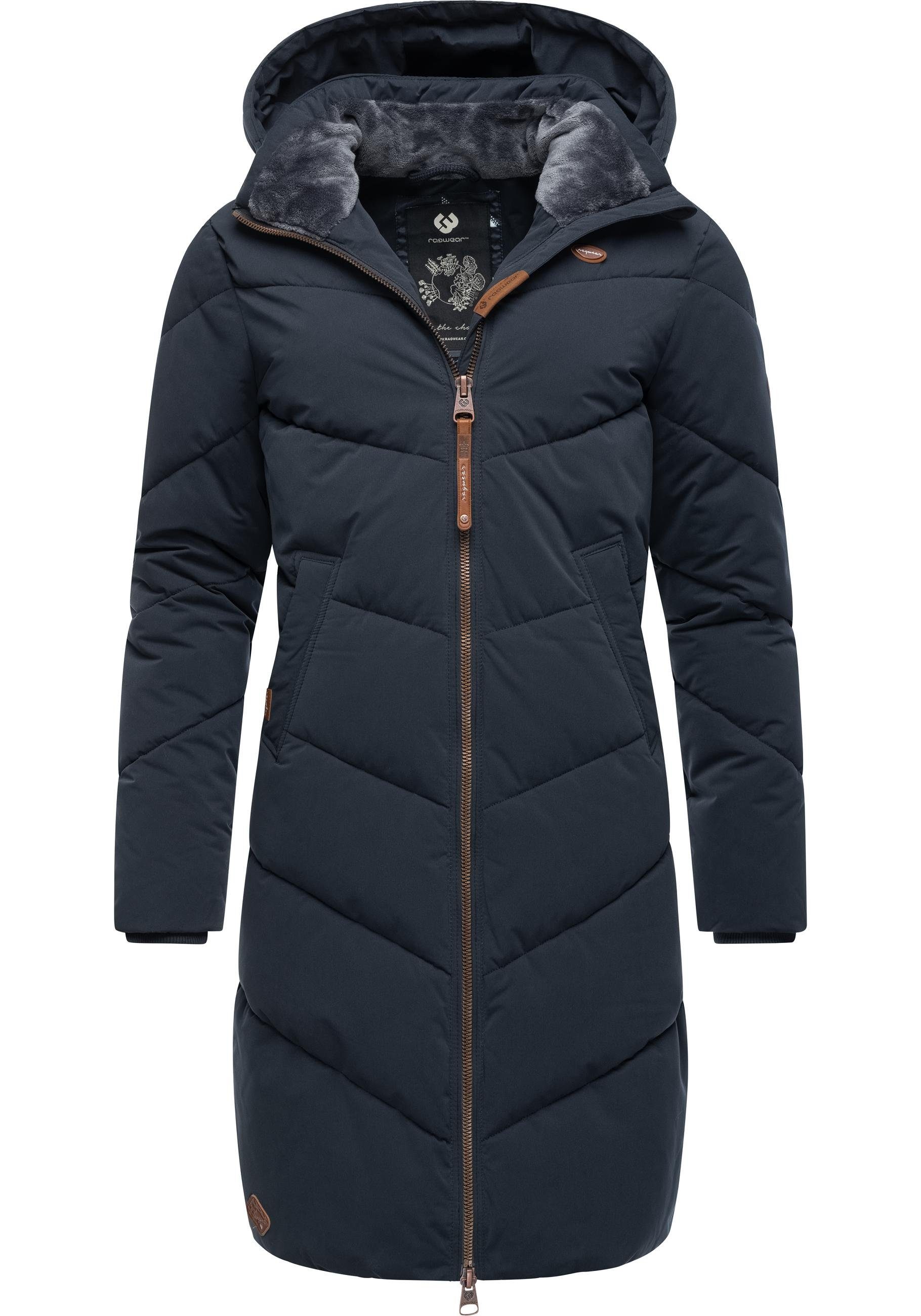 Wintermantel mit abnehmbarer stylischer Rebelka Ragwear Winterparka marine Kapuze