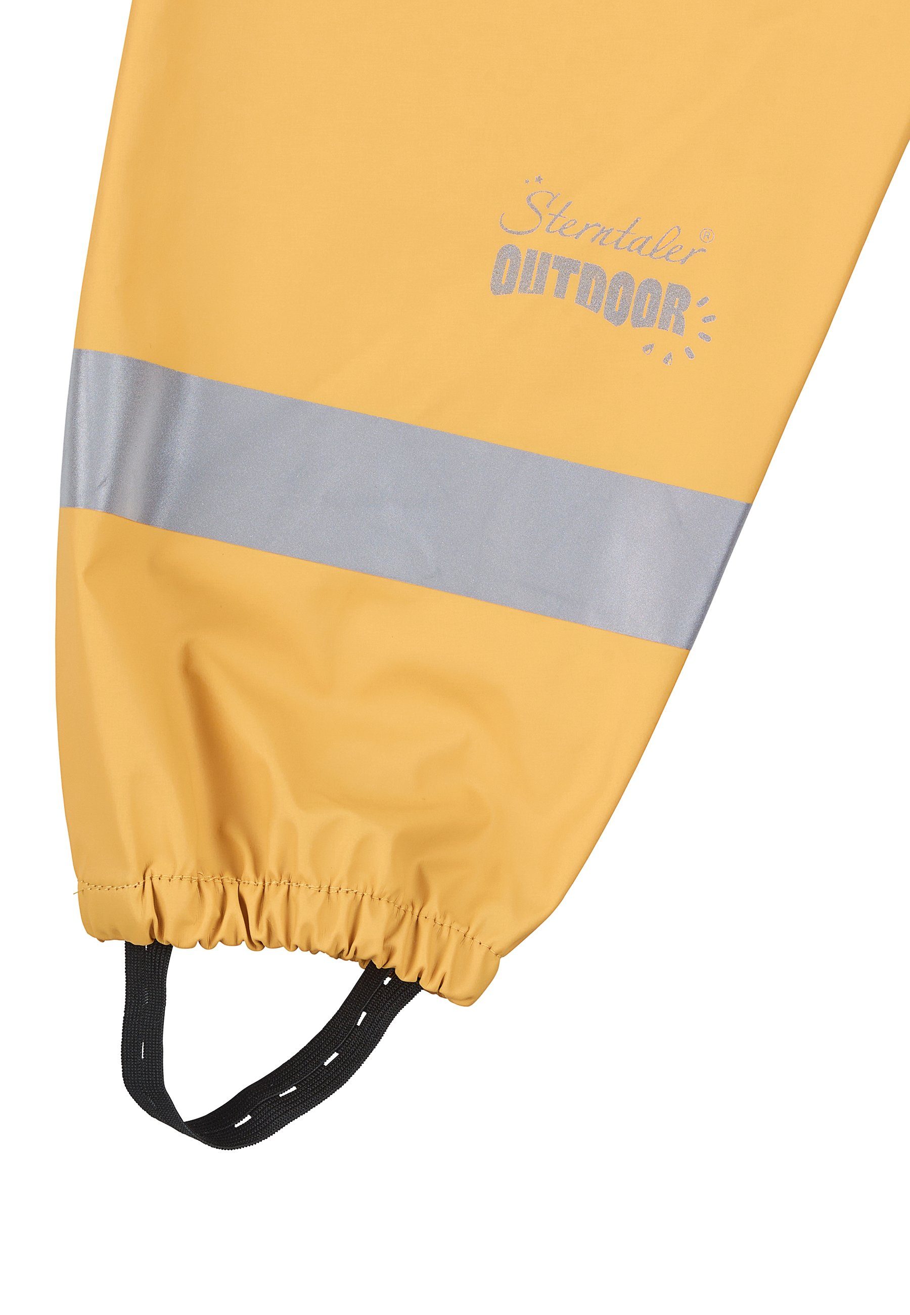 ungefüttert süßen Kinder Reflektoren, (1-tlg., Regenhose Regenträgerhose Regenträgerhose Matschhosenträger Druckknöpfen, verstellbar mit mit mit Sterntaler® Motiven) Regenhose yellow Hosenträger