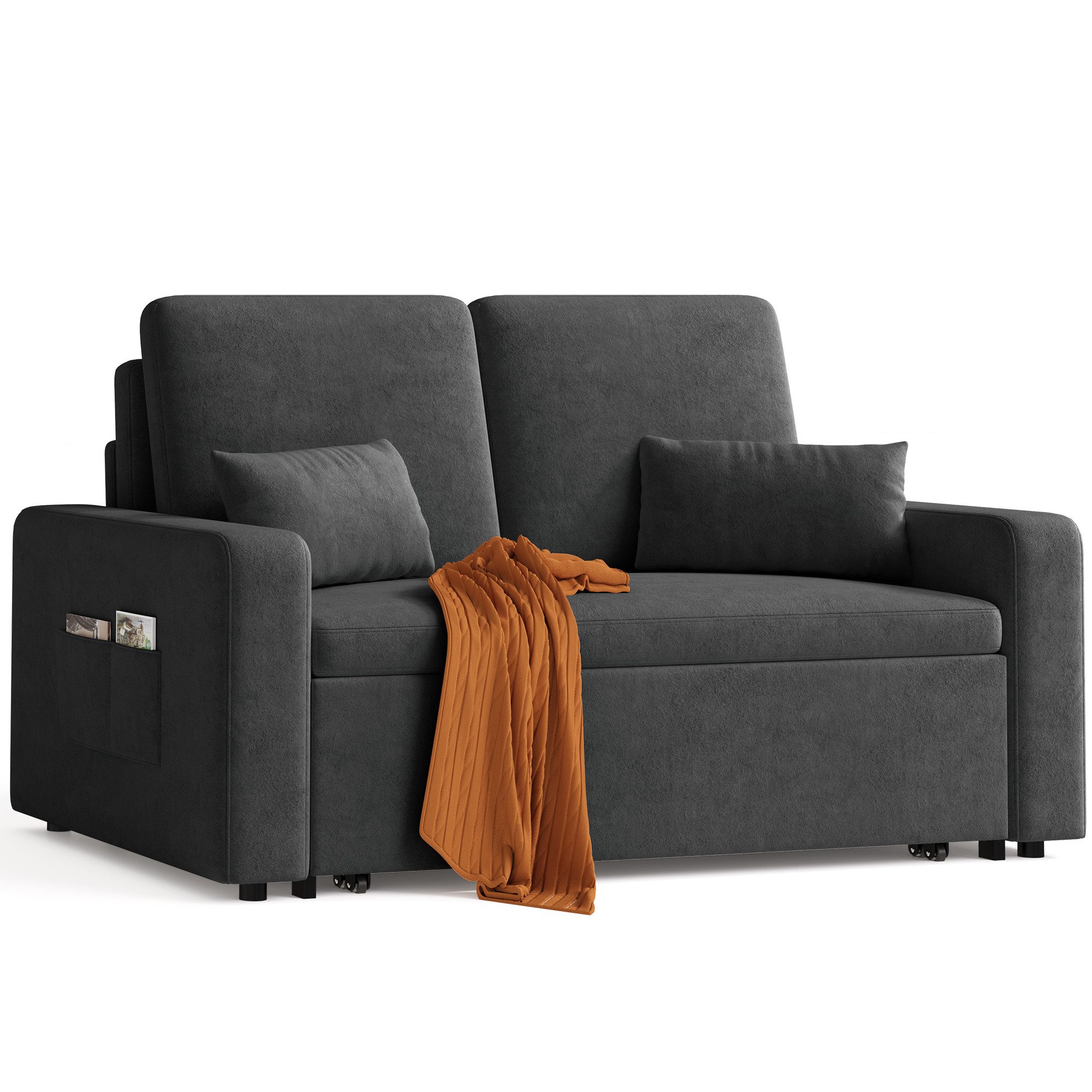 Bealife 2-Sitzer Schlafsofa 2-Sitzer Ausziehbar, Modernes Veloursstoff Sofa günstig online kaufen
