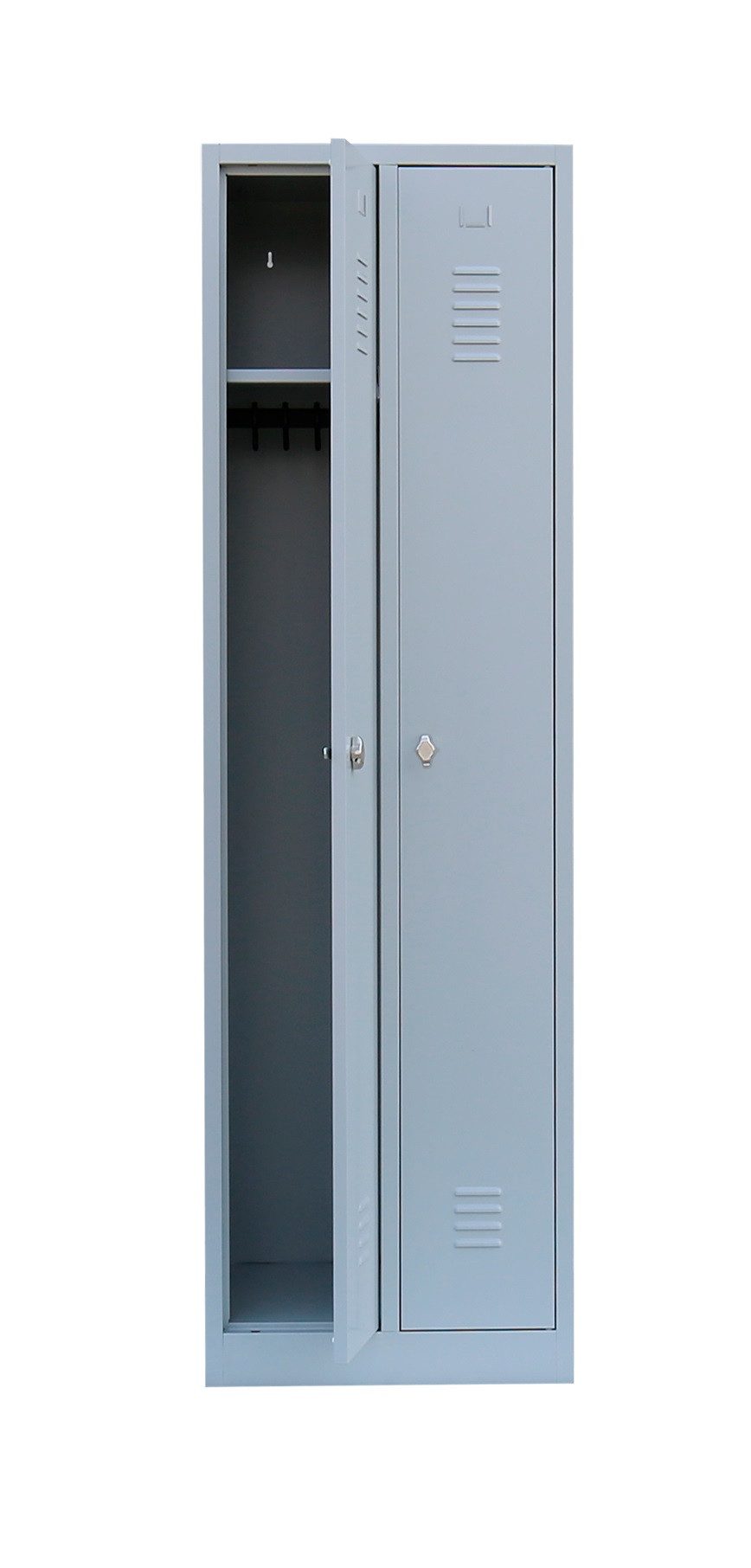 Steelboxx Spind Spind Kleiderspind 2 Abteile 180x 50x 50cm grau (1-St) Komplett verschweißt und montiert