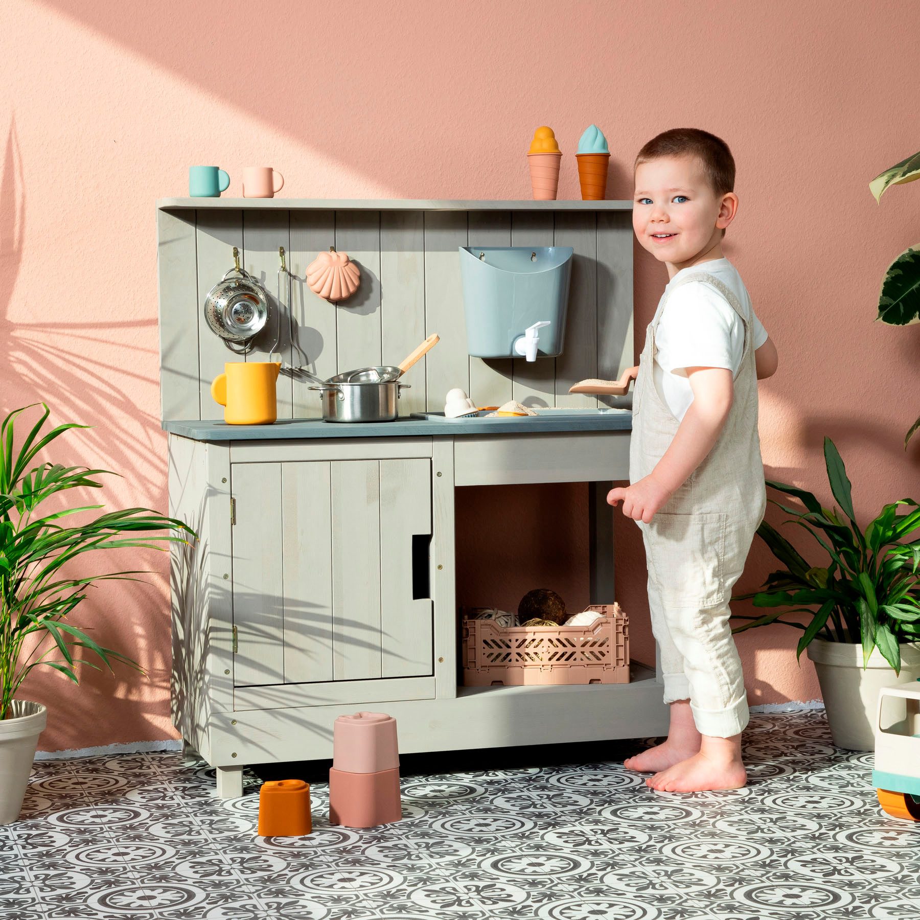MUDDY BUDDY® Outdoor-Spielküche Mud Expert, warmgrau Holz
