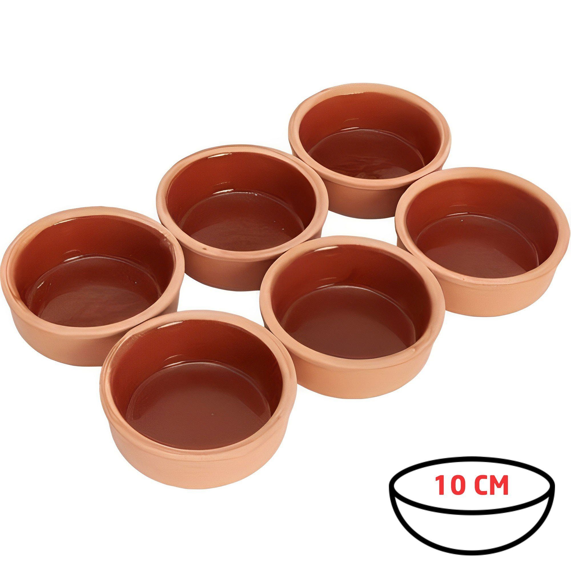 Dekonaz Salatschüssel Dekonaz, 6 Stück Auflaufform, 10 cm-12 cm, Irdenware, Tongeschirr, Erde, (6-tlg)