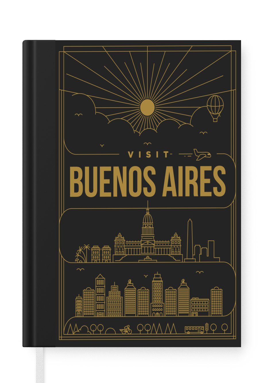 MuchoWow Notizbuch Stadt - Skyline - Buenos Aires, Journal, Merkzettel, Tagebuch, Notizheft, A5, 98 Seiten, Haushaltsbuch | Notizbücher