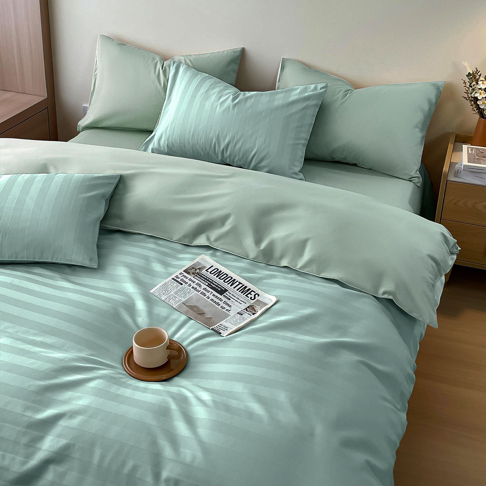 KEAYOO Bettwäsche Satin Streifen, 2 teilig, günstig online kaufen