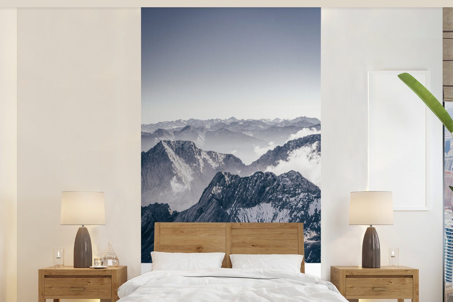 MuchoWow Fototapete Deutschland - Berge - Wolken, Matt, bedruckt, (2 St), Vliestapete für Wohnzimmer Schlafzimmer Küche, Fototapete