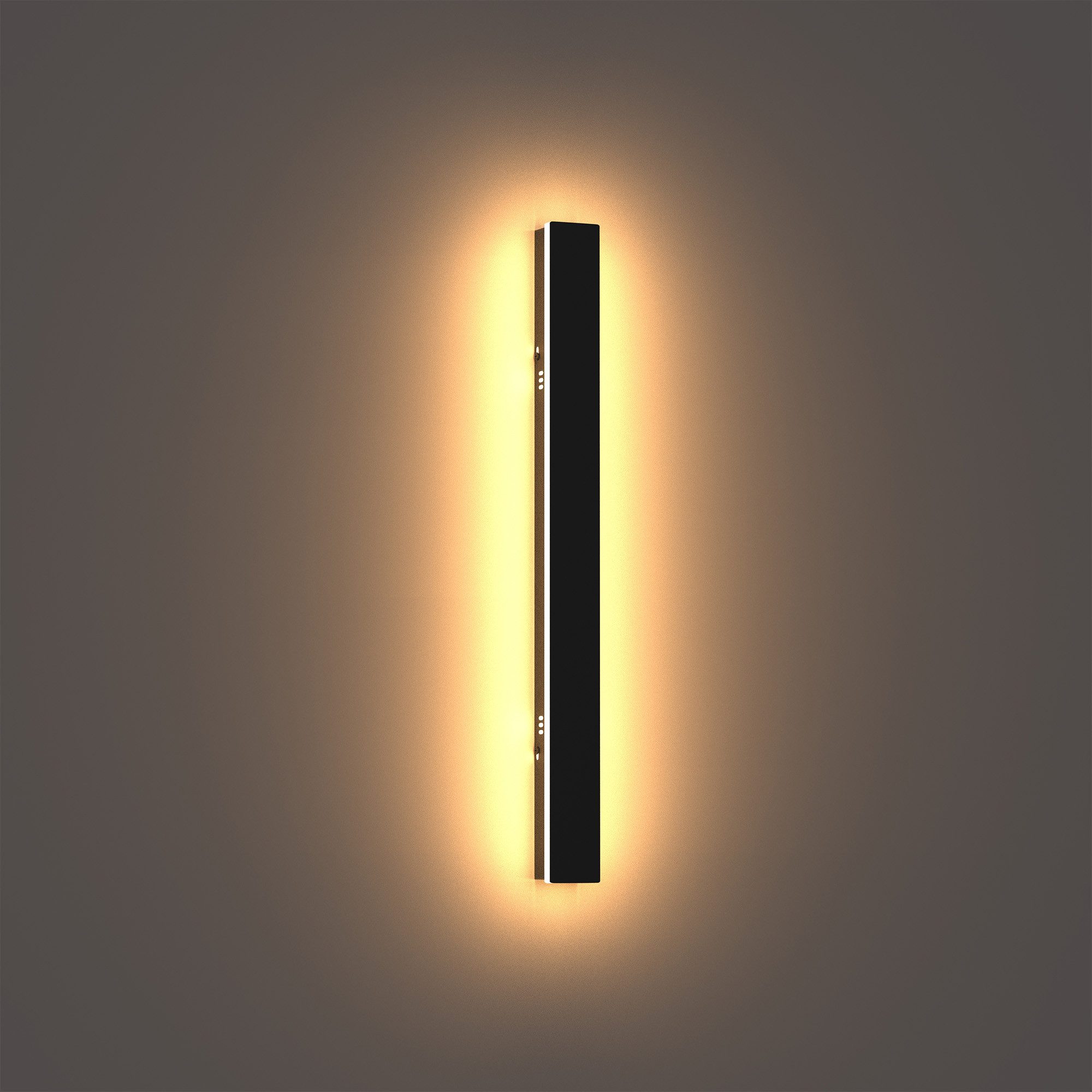 LOHAS-LED Außen-Wandleuchte aus Metall & Acryl mit seitlicher Lichtabstrahlung, 90cm schlanke Form, LED fest integriert, Warmweiß, Tageslicht, 24W, IP67 wetterfest, 2CCT umschaltbar 3000K/6000K