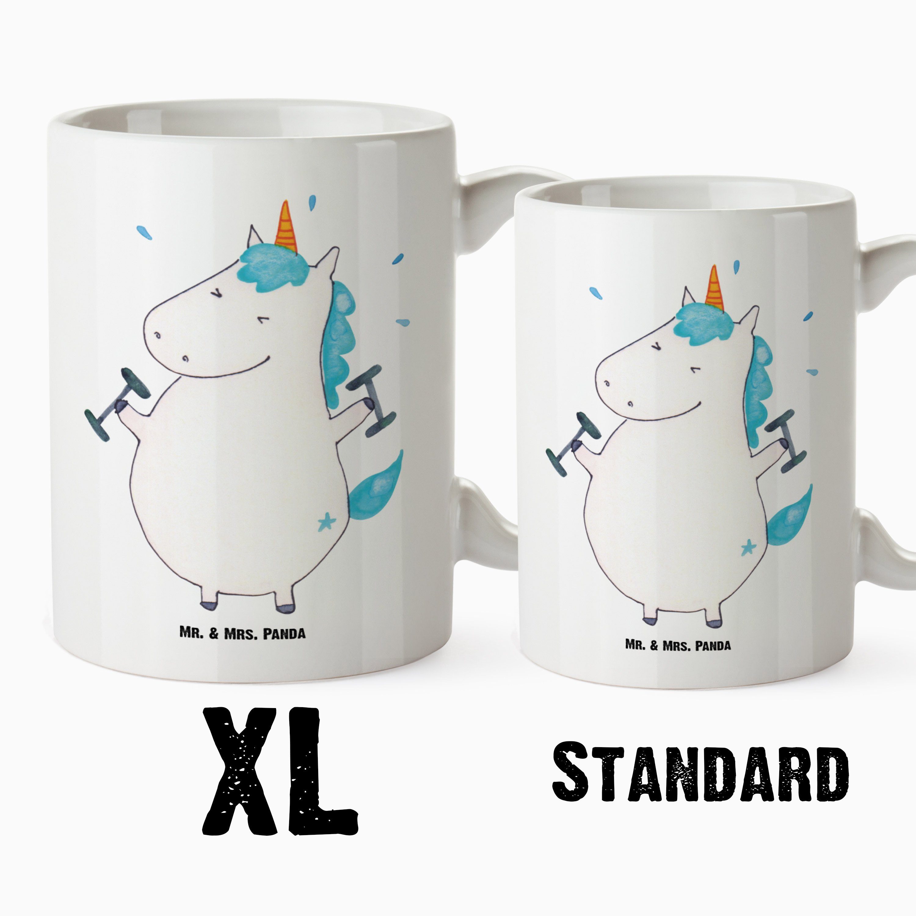 XL Mr. Keramik Geschenk, - XL Teetasse, Tasse Panda Groß, Einhorn Fitness Mrs. - Tasse Weiß Diät, XL Becher, &