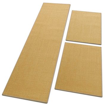 Bettumrandung Sylt Natur, 3 Größen, Teppichläufer, ideal im Schlafzimmer Floordirekt, Höhe 6 mm, (3-tlg), Sisal