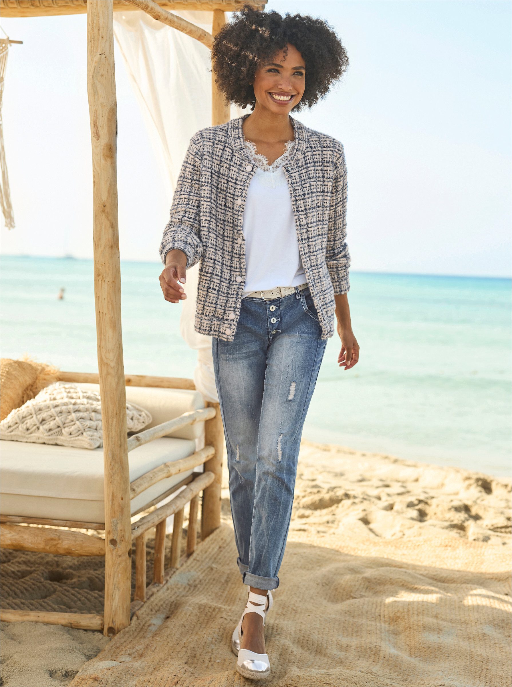 heine Bequeme Jeans Boyfriend Jeans leicht vertieft
