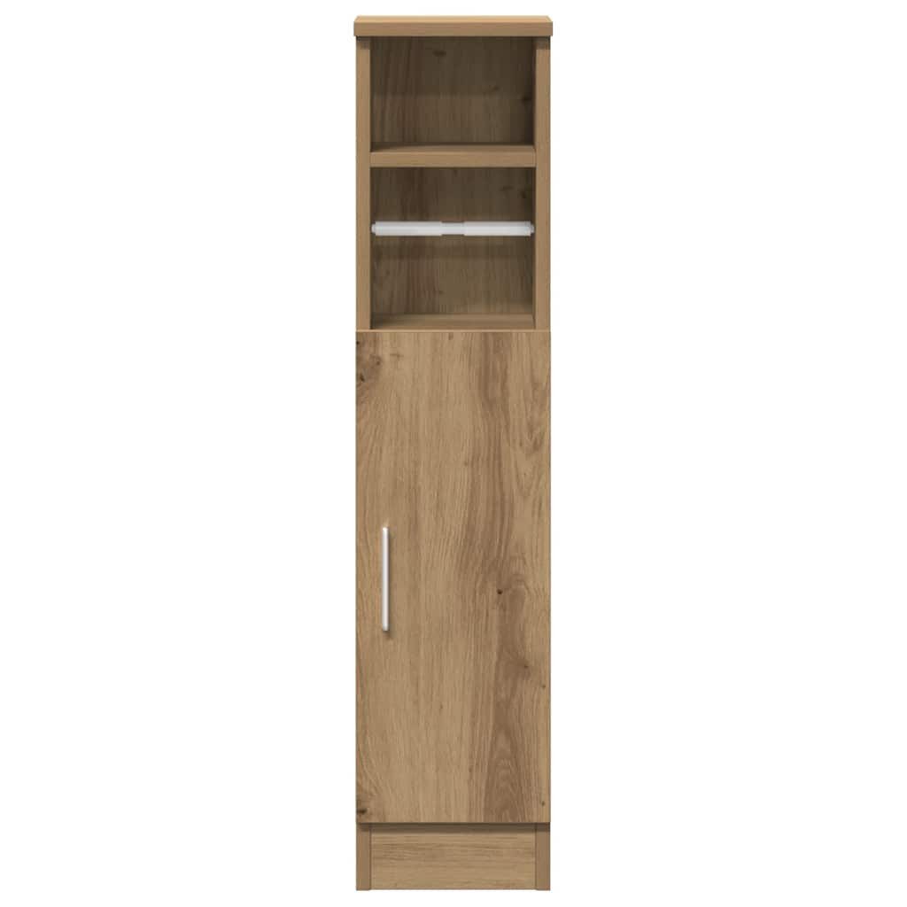 vidaXL Badezimmer-Set Badezimmerschrank mit Rollenhalter Artisan-Eiche 20,5x22x90 cm, (1-St) – Bild 4 von 5
