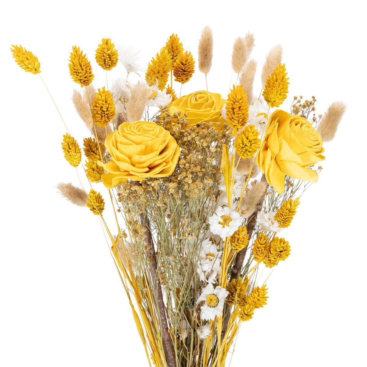 Trockenblume Eleganter Trockenblumenstrauß mit Rosen für stilvolle, Florists Products, Höhe 50 cm