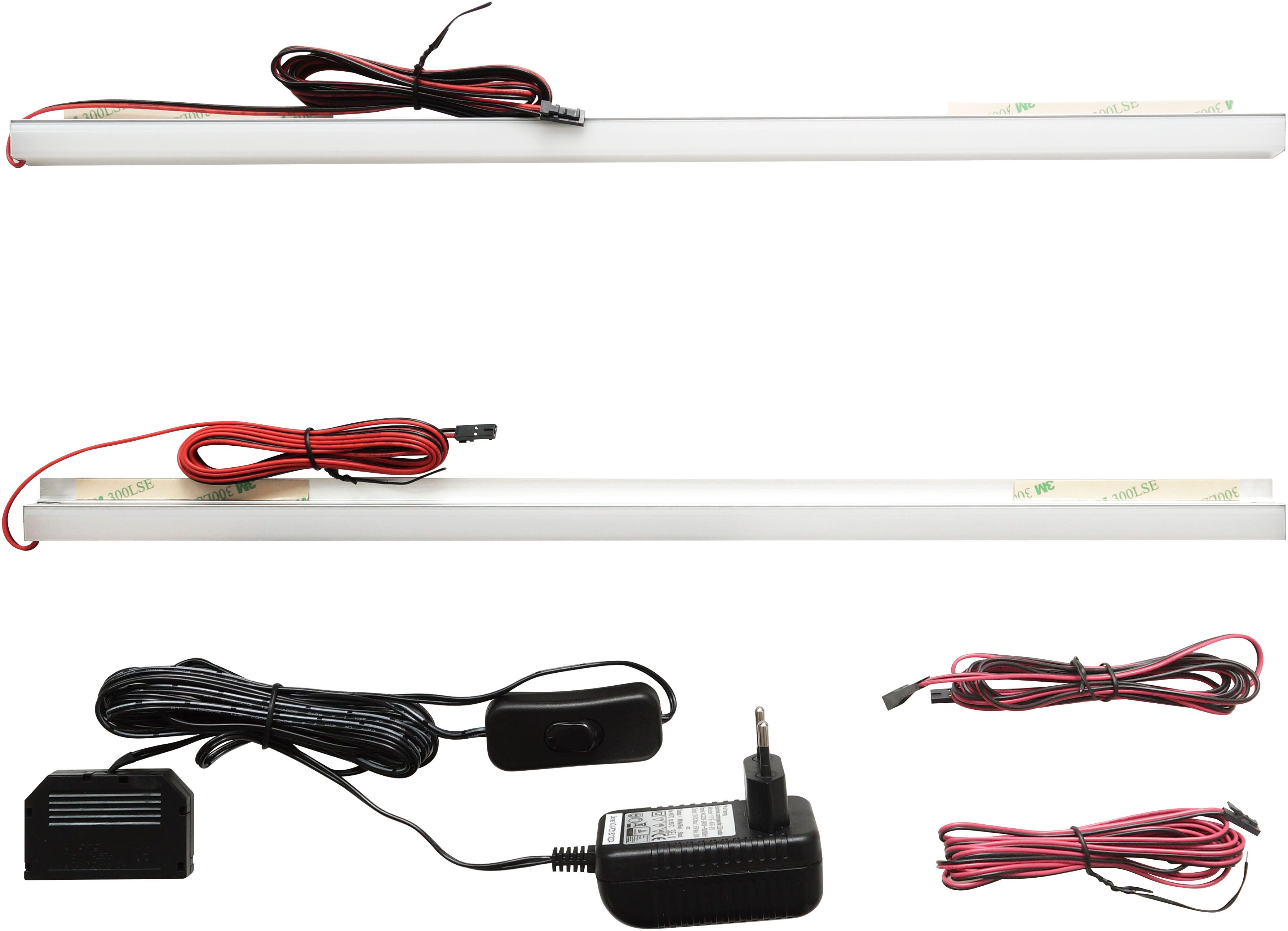 MCA furniture LED-Leuchtmittel MONIZ 2er Set LED Glaskantenbeleuchtung 45 cm, 1 St., Farbwechsler, 2er Set,Farbwechsel,Glasbodenbeleuchtung,Schrankbeleuchtung, LED