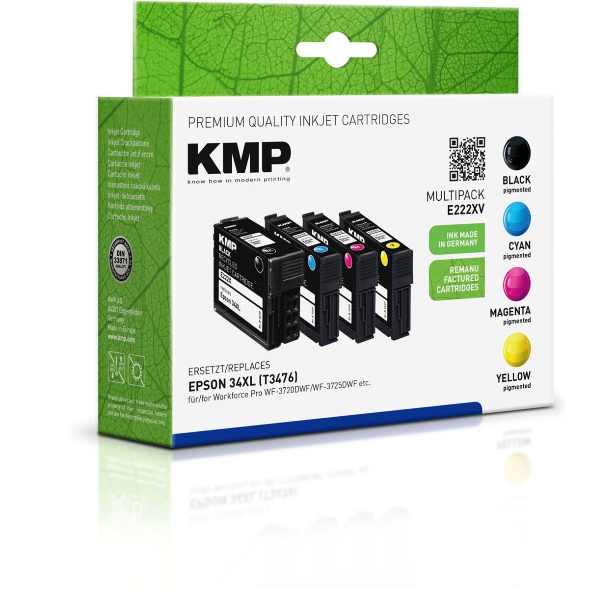 KMP E222XV Multipack BK/C/M/Y kompatibel mit Epson T Tintenpatrone