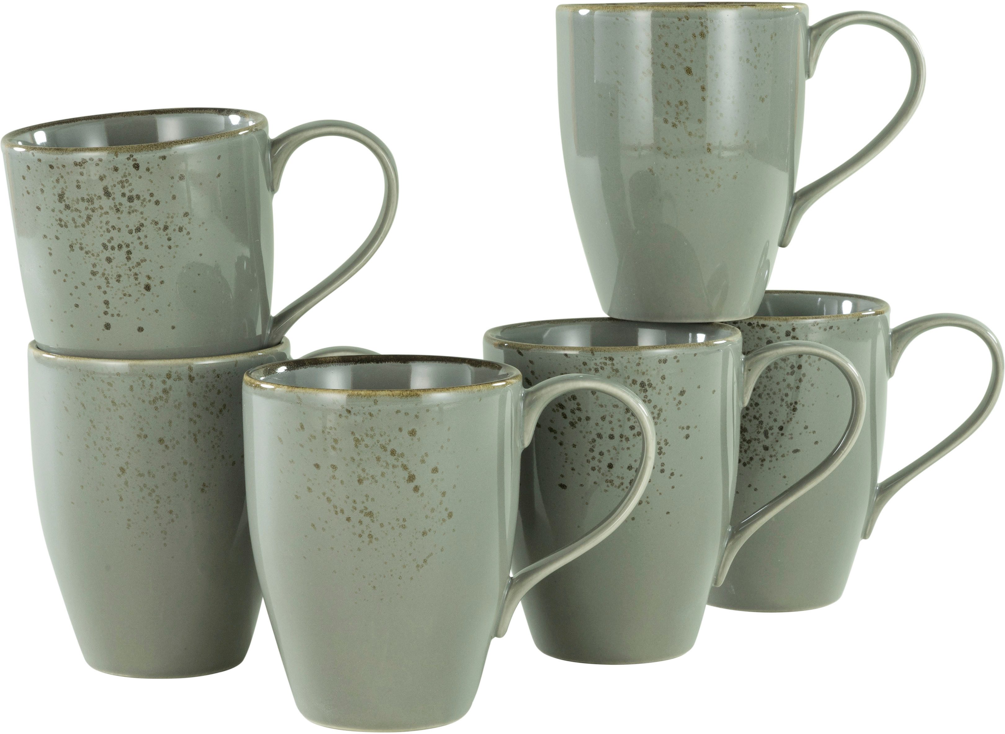 CreaTable Кружки Чашки NATURE COLLECTION, Steinzeug, Tassen Set, 6-teilig