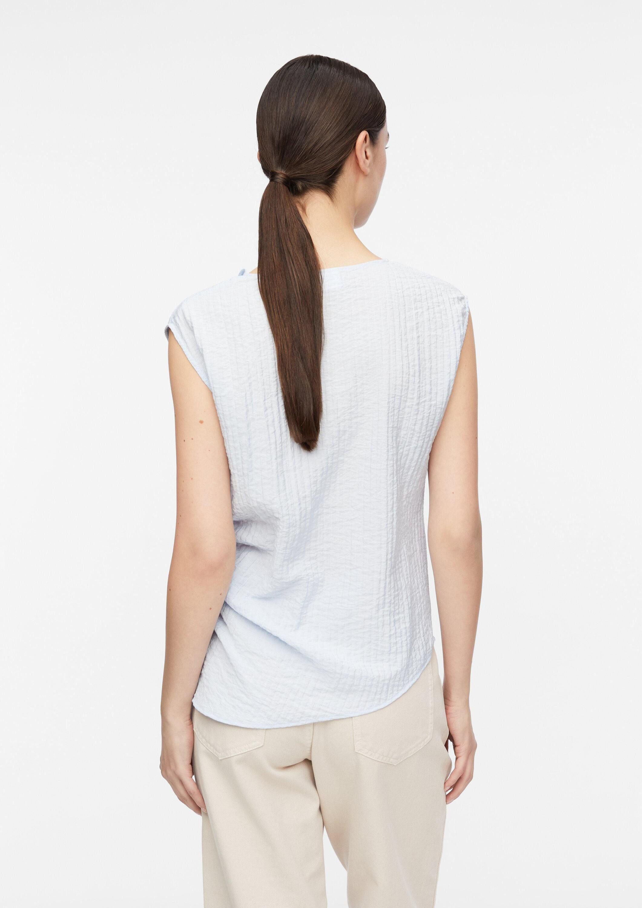 comma Blusentop Bluse Strukturiertes Top mit Raffung