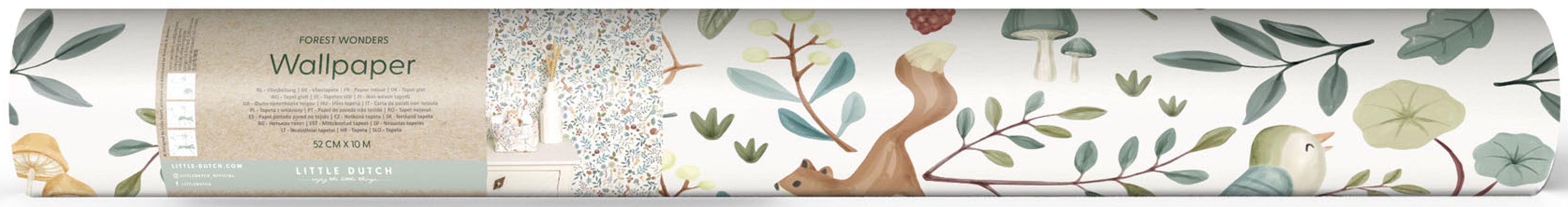 LITTLE DUTCH Vliestapete Forest Wonders, glatt, neutral, (1 St), 10mx52cm (ca. 5m2)