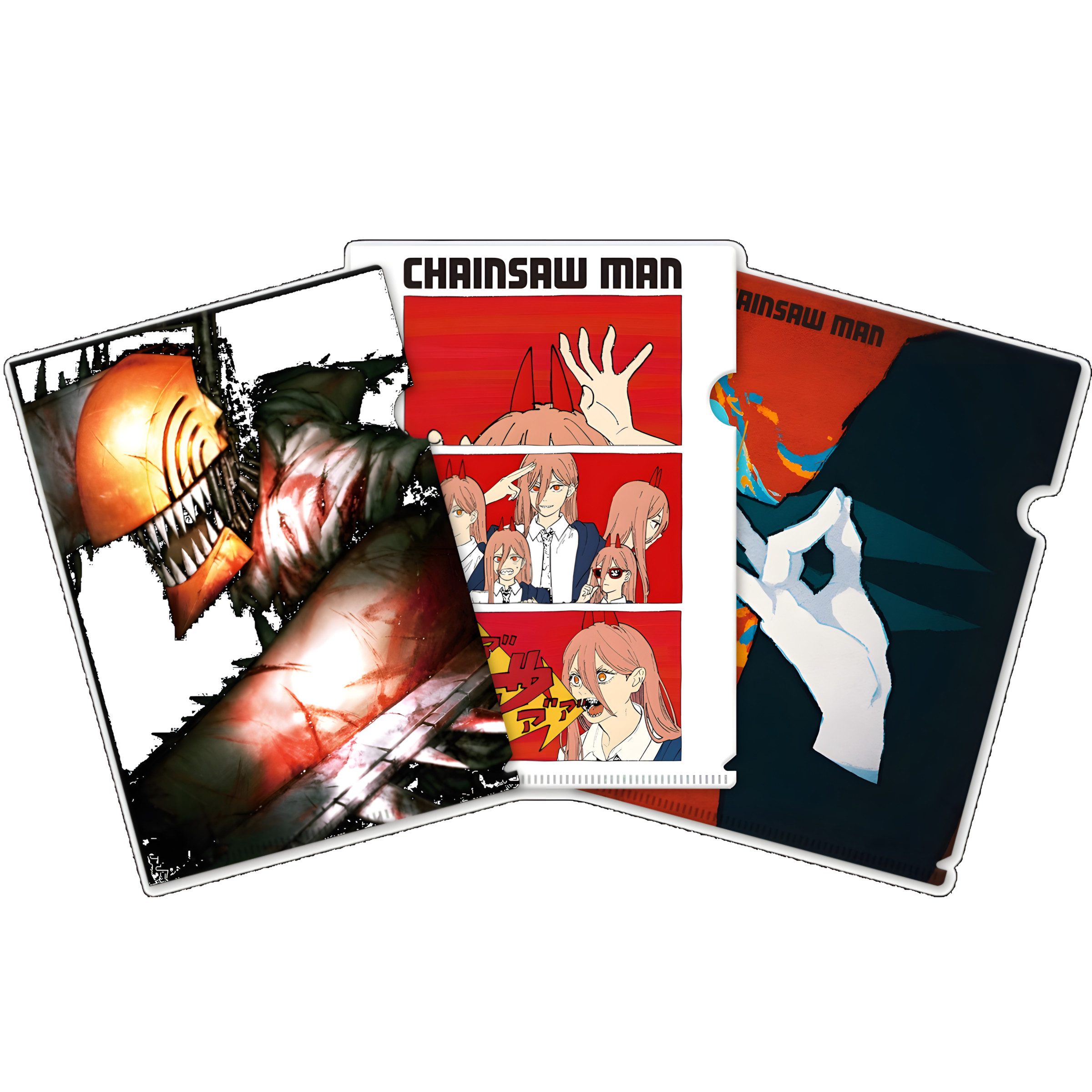 Crunchyroll Schreibmappe Clearfile Set/Klarsichtfolien A4 - Chainsaw Man (3 Stück) (1-St)