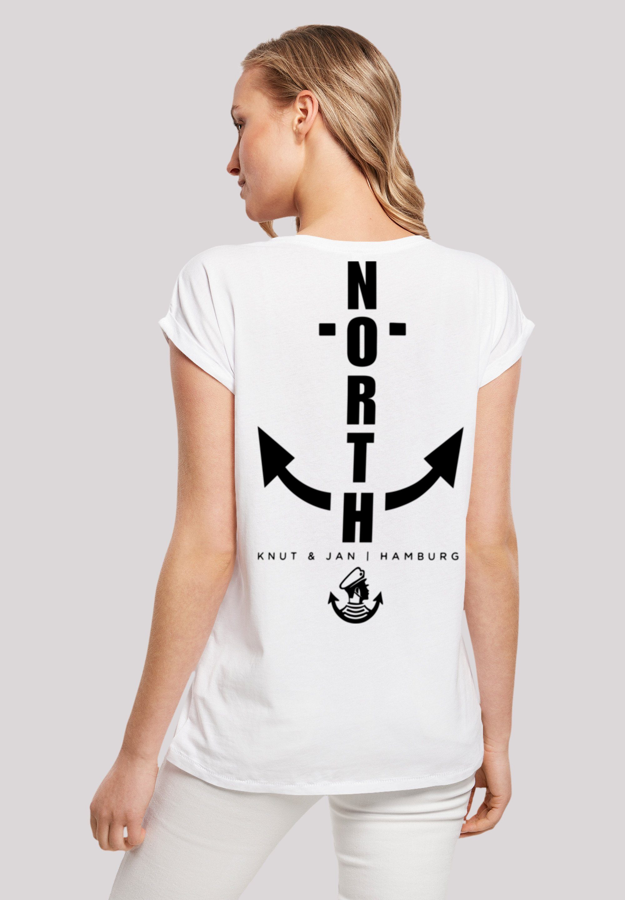 F4NT4STIC T-Shirt North Anchor 170 Das M und trägt ist Print, cm Hamburg Jan & Größe Model groß Knut