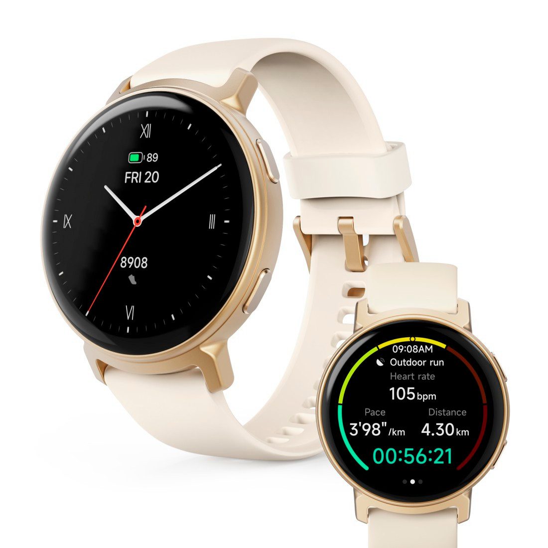 Hama ARION GPS, AMOLED-Display, IP68, Telefonfunktion, 110 Sportmodi Smartwatch (3,35 cm/1,32 Zoll), VO2max-Analyse, Schlaftracking, Blutsauerstoff, 6–8 Tage Akkulaufzeit