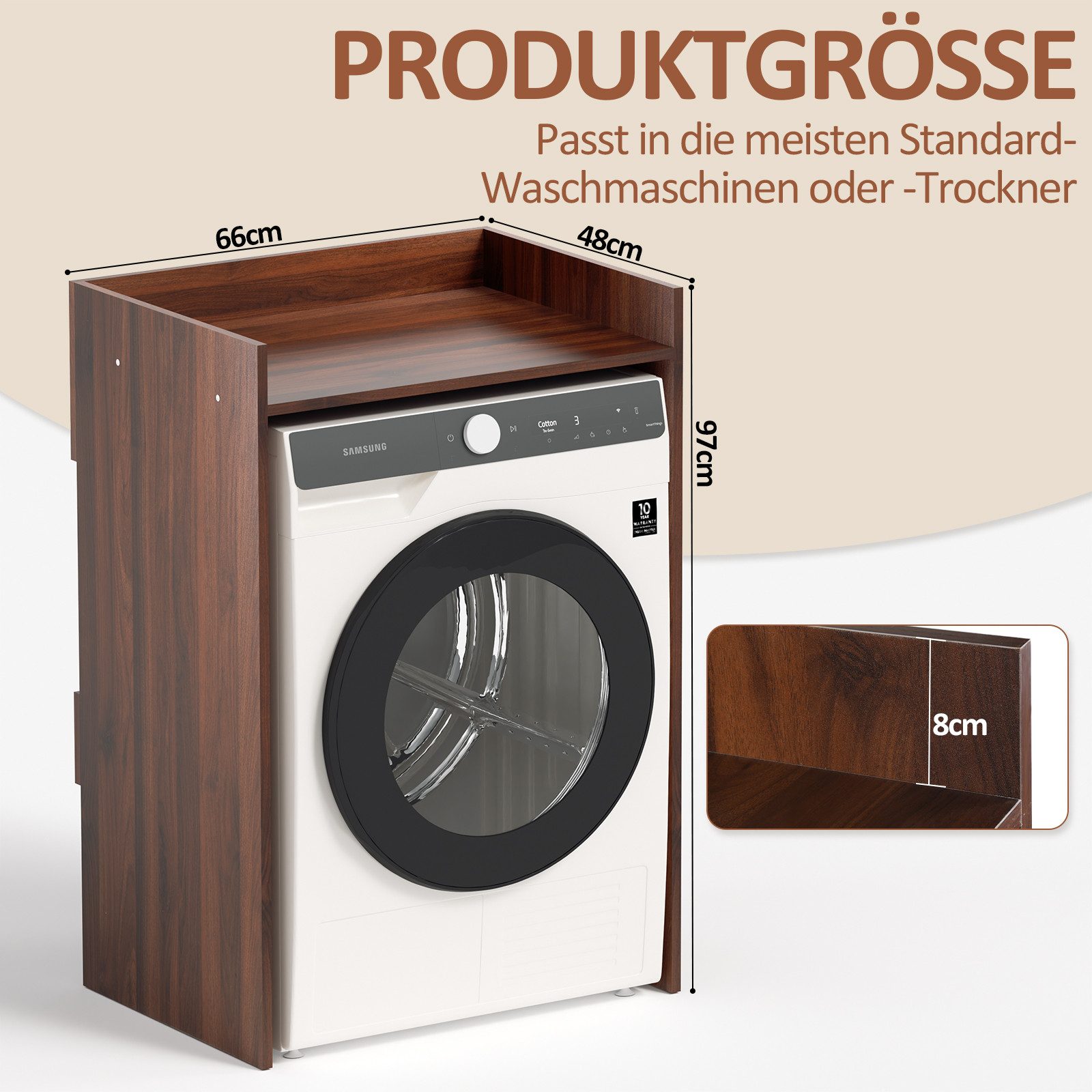 Clanmacy Waschmaschinenumbauschrank Waschmaschinenumbauschrank 97x66x48cm B günstig online kaufen