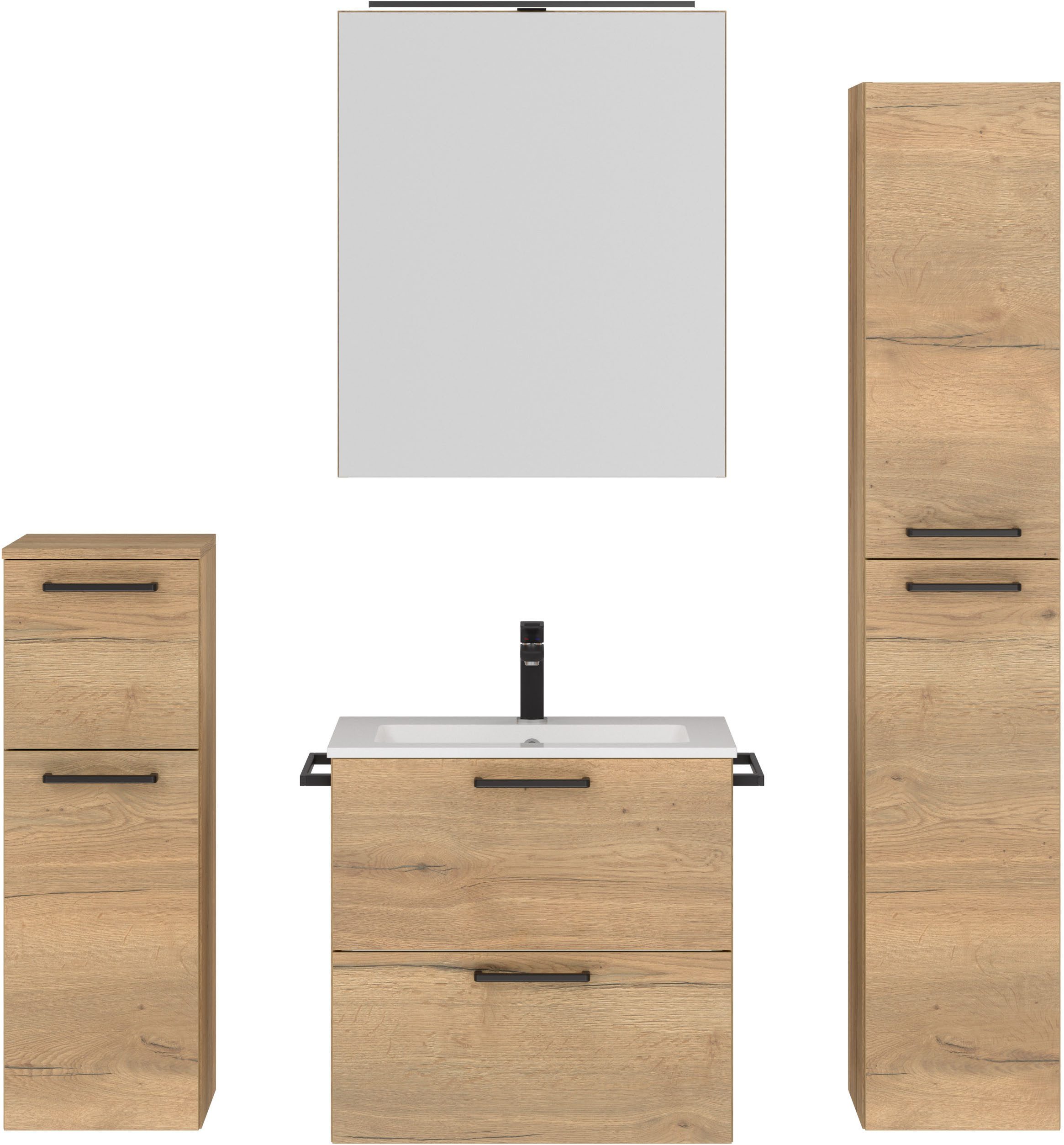 nobilia® Badmöbel-Set Tolvina, (4-St., vormontiert, mit günstig online kaufen