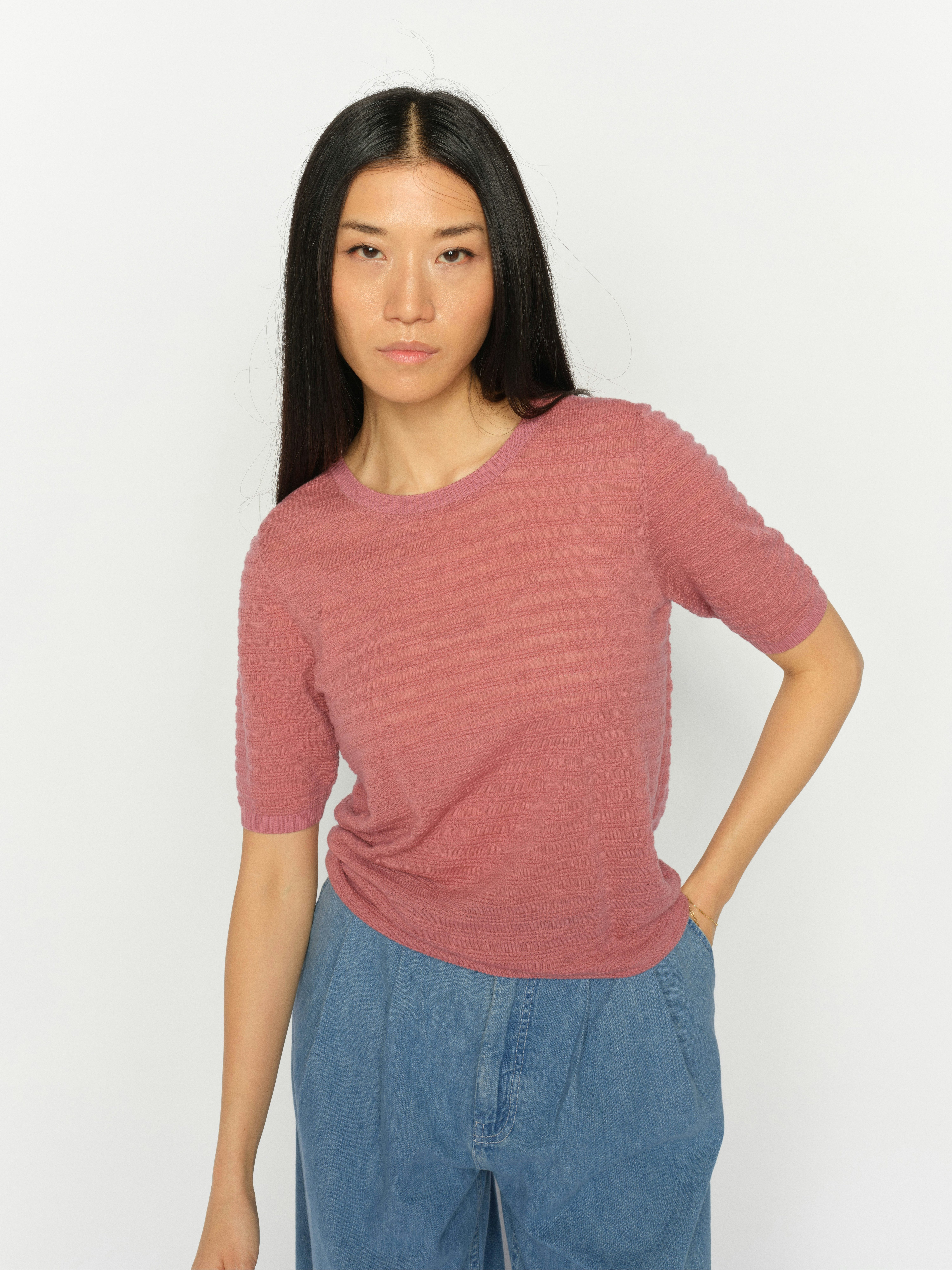 Mos Mosh Kurzarmpullover MMBouch Dotty SS Knit