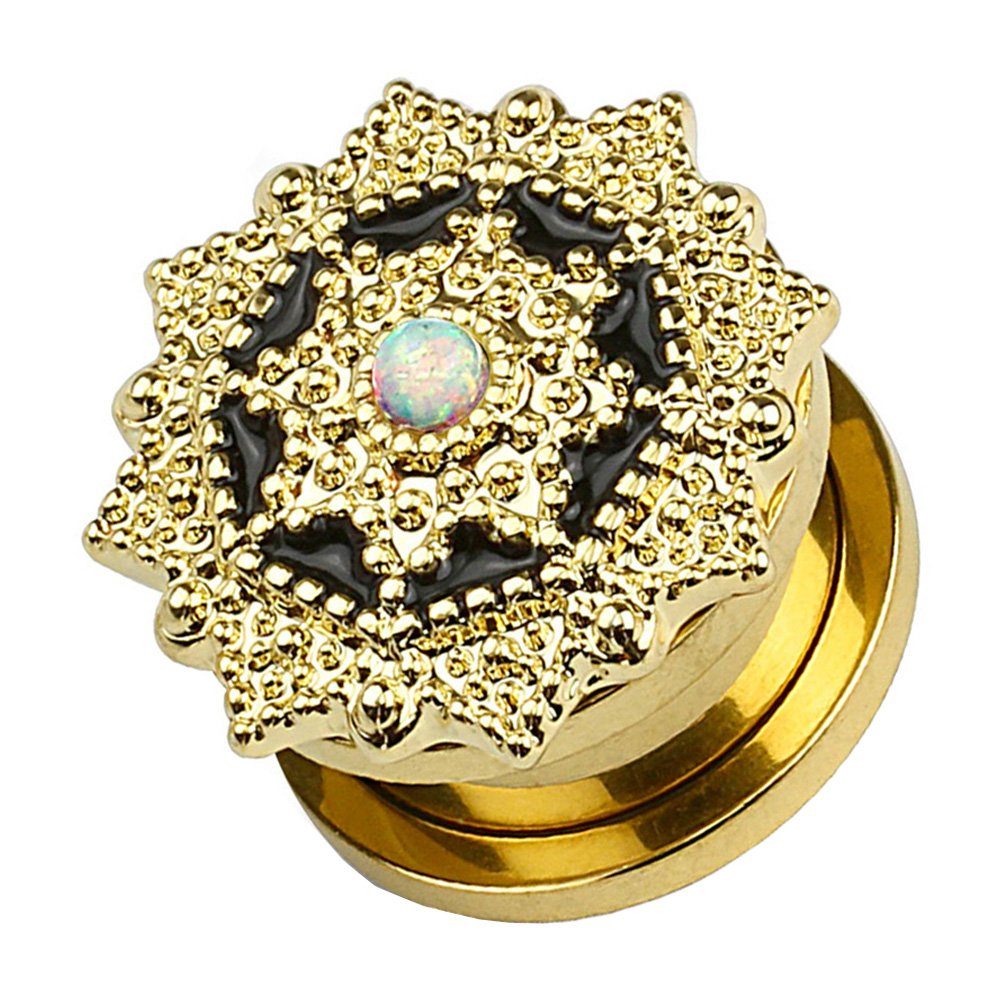 Taffstyle Plug Piercing Vintage Tribal Blume günstig online kaufen