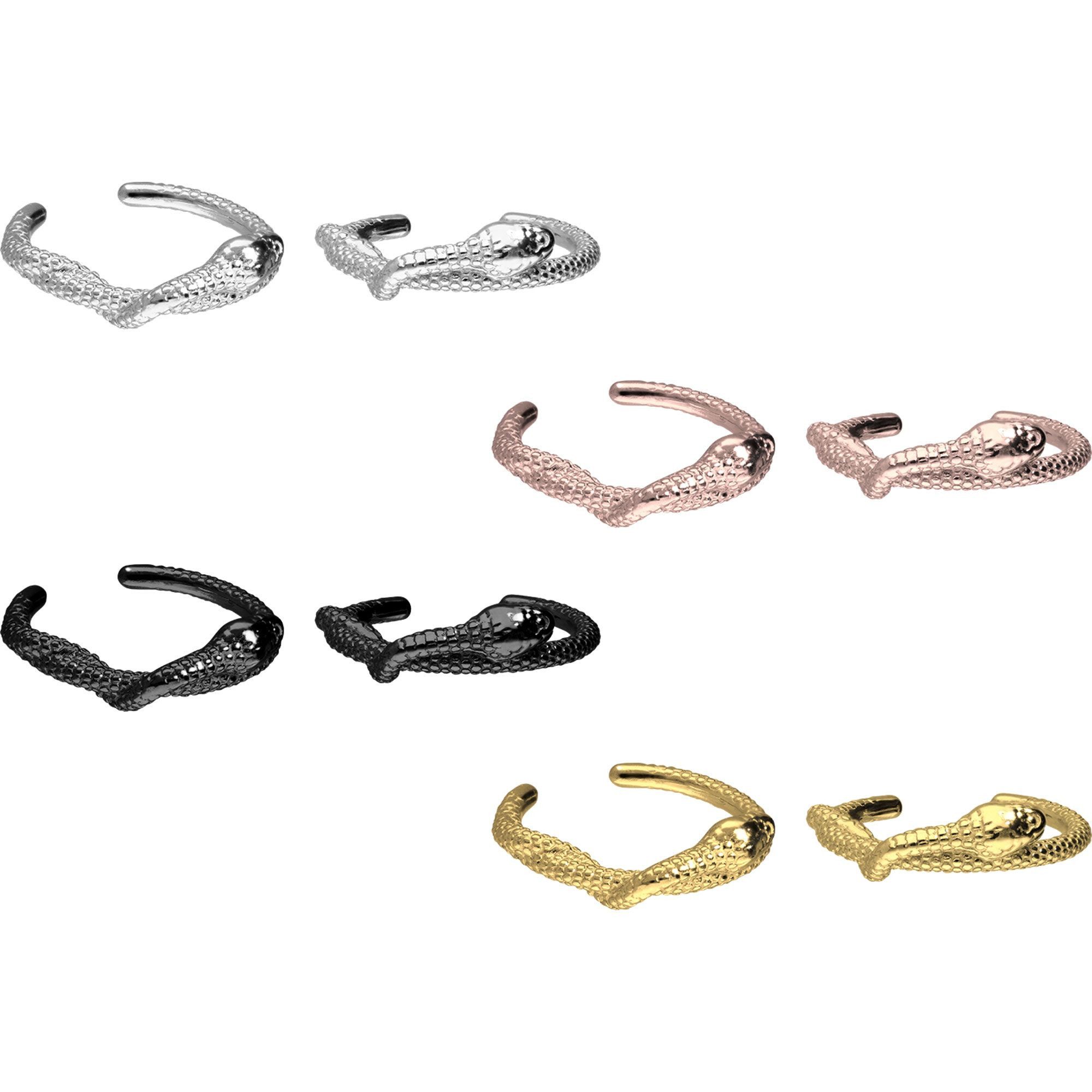 PIERCINGLINE Fake-Spirale Chirurgenstahl Fake Ohrring SCHLANGE (Fake Piercing-Ringe, 1-tlg)