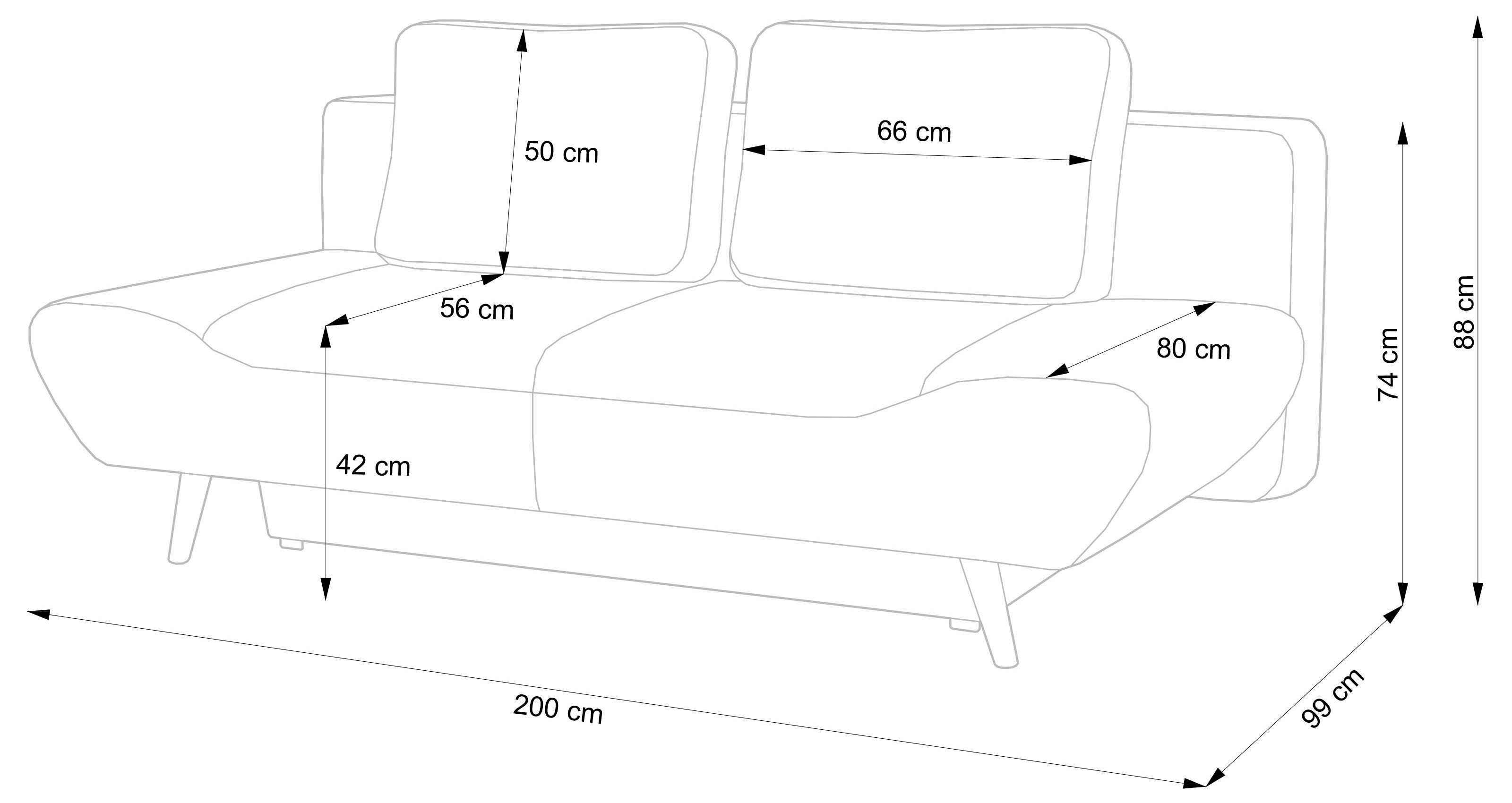andas Schlafsofa "Segmon", einfach in ein bequemes Bett umwandeln, inklusiv günstig online kaufen