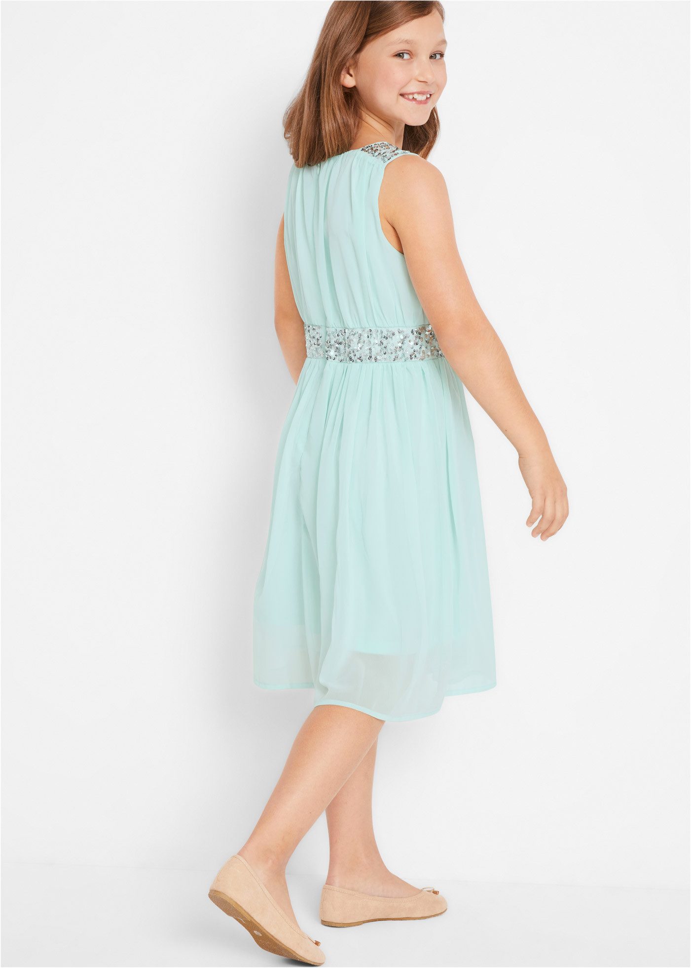 bonprix Chiffonkleid aus Chiffon, mit elastischem Bündchen, gefüttert