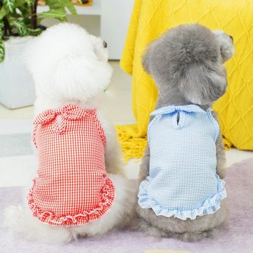 HUNKA Hundekleid Sommer-Hundekleidung, Haustier-Schleuderkleid, kleines Hundeshirt, Niedliche atmungsaktive Hundeweste, Hundebekleidung, Blau