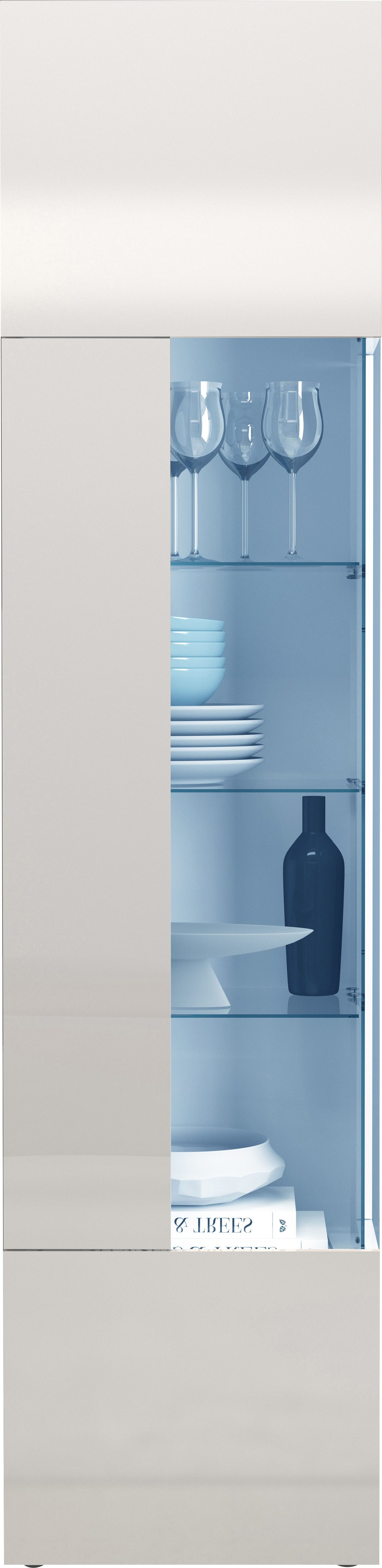 OTTO home Vitrine Egypt komplett hochglanz lackiert, 1 Glastür mit 3 Glasböden