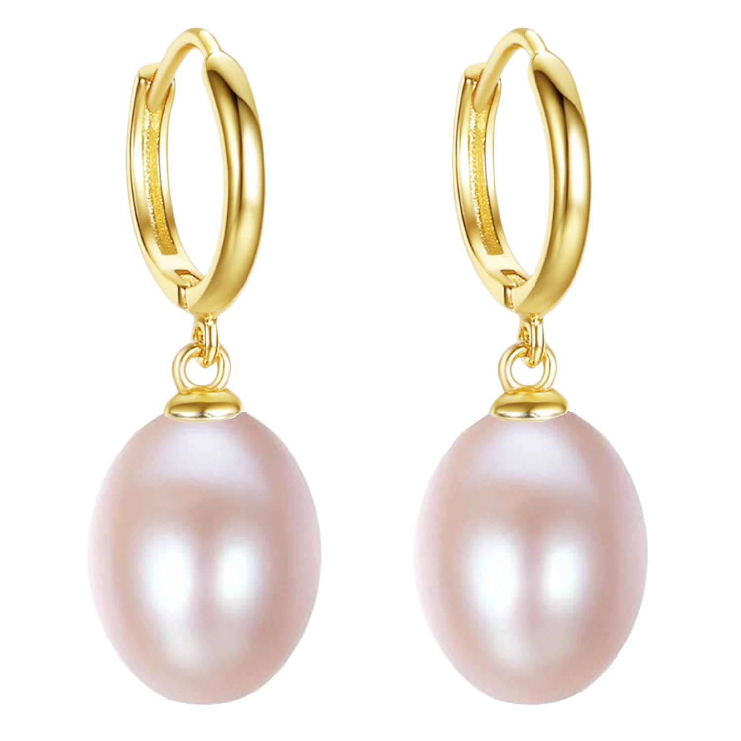 LÖB Paar Creolen Creolen Tropfen Zuchtperlen rosa, 925 Silber, 750er Gold v günstig online kaufen