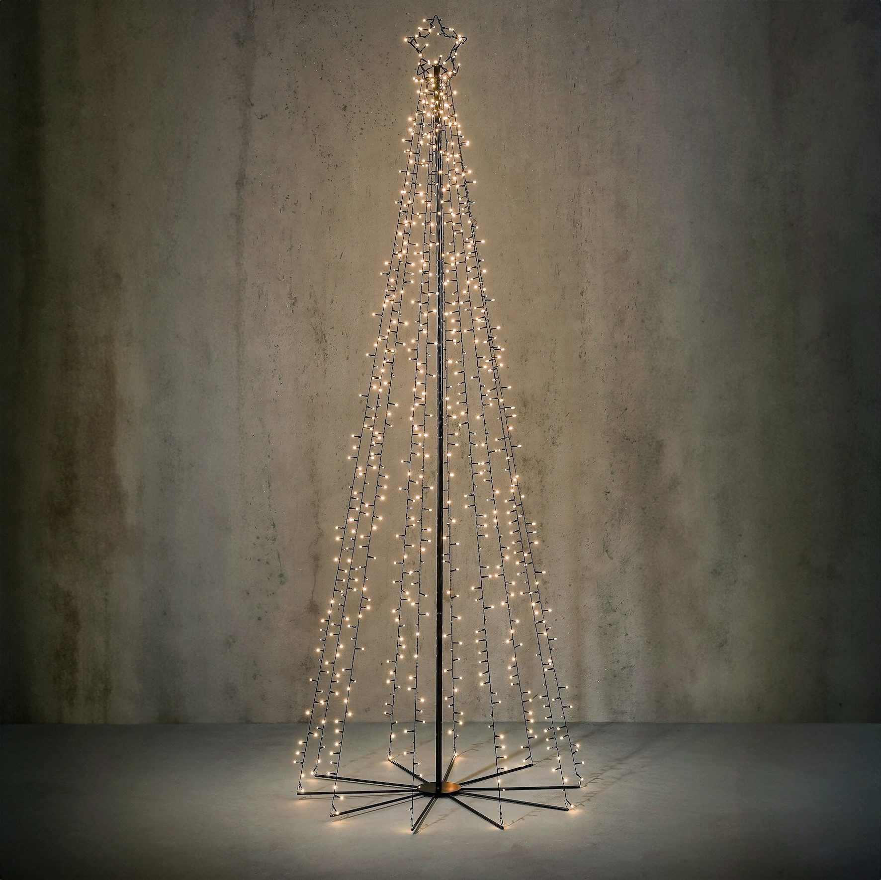 edelman LED Baum Luca Lighting Kegeltanne Metall schwarz, LED fest integriert