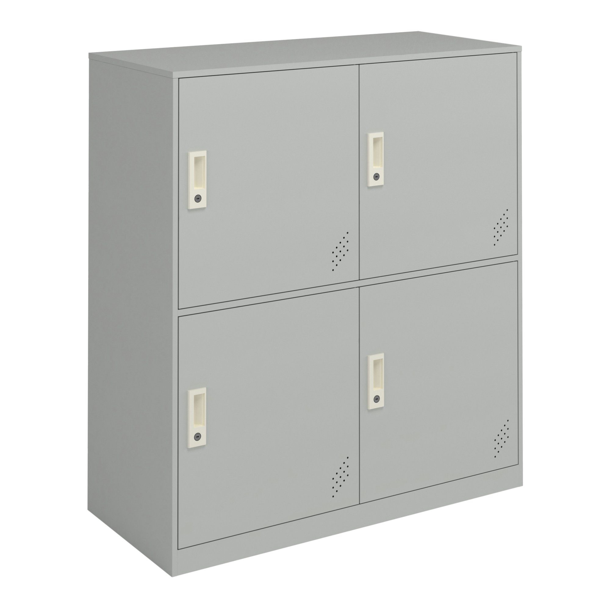 en.casa Spind »Rautavaara« mit 4 Türen Stahl 100x90x40 cm Lichtgrau