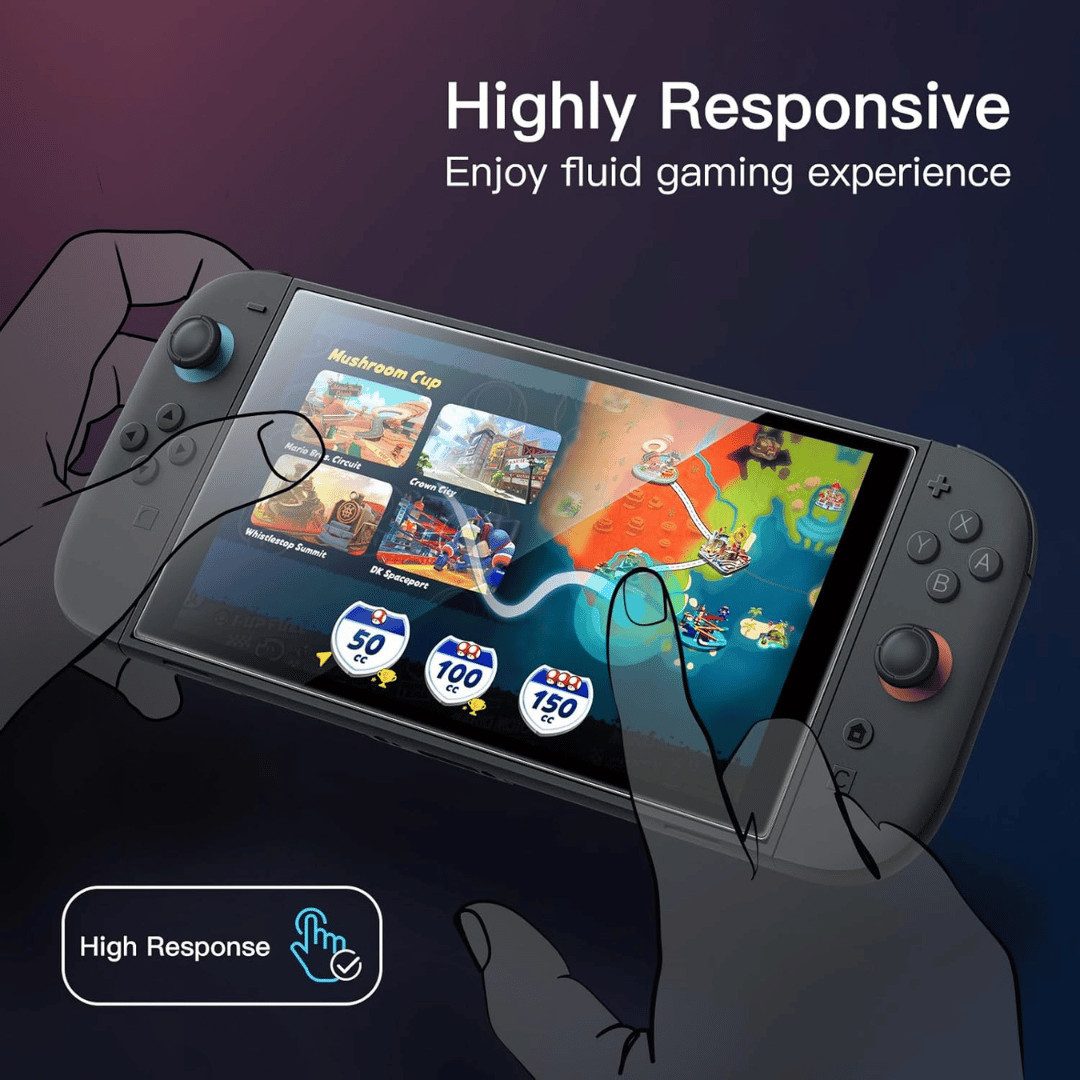 SmartUP Displayschutzglas 2X Schutzglas für Nintendo Switch Display Panzerfolie Full Screen 9H für Nintendo Switch, 2 Stück, Rundumschutz, passgenaue Verarbeitu – Bild 4 von 5