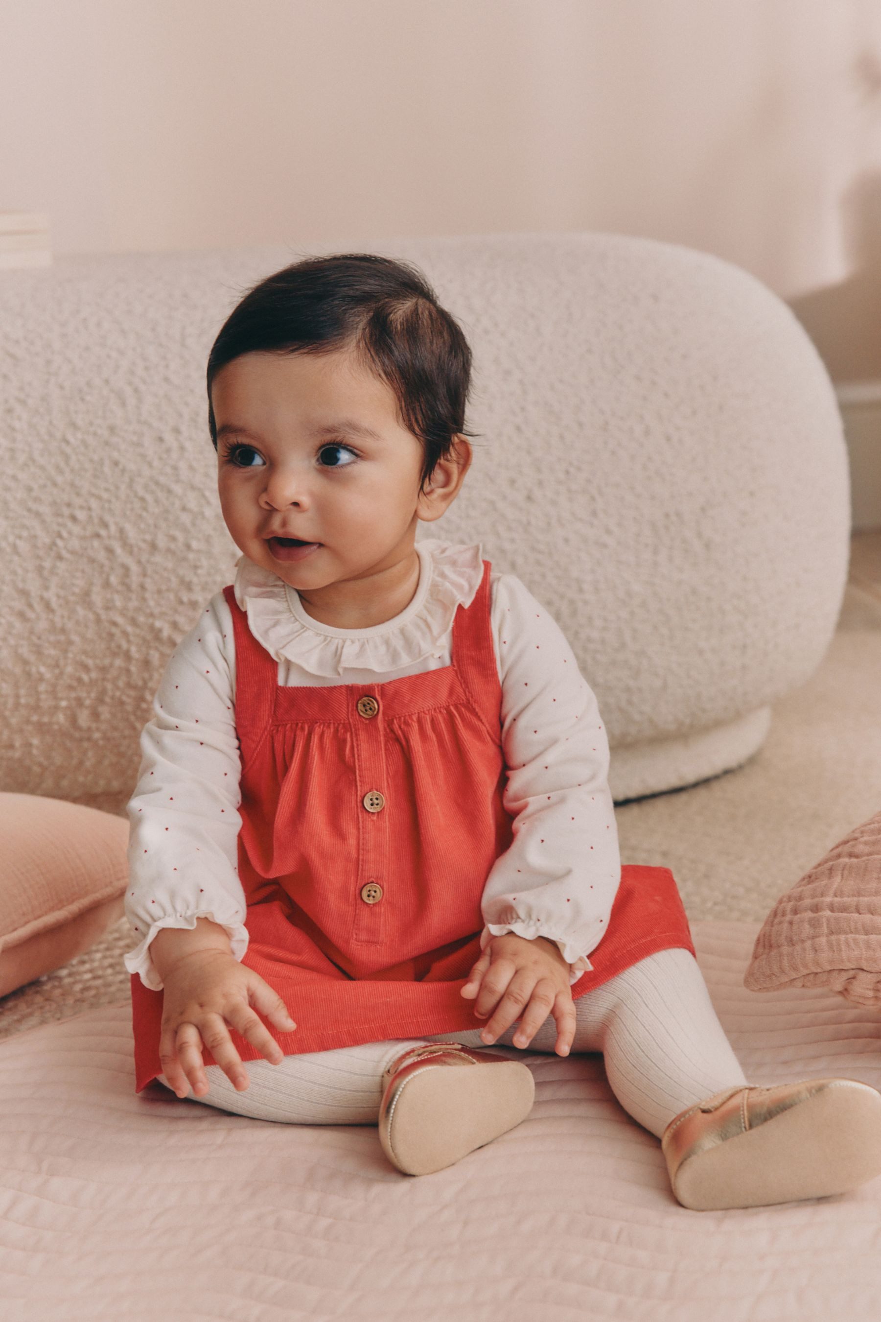 Next Latzkleid 3-teiliges Baby-Set: Kleid, Body und Strumpfhose (3-tlg)