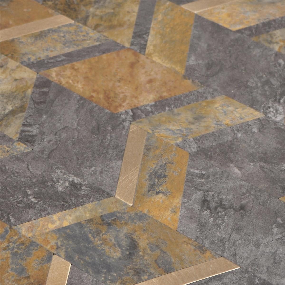 Mosafil Mosaikfliesen Vinyl Mosaikfliesen Meridian Steinoptik, Vinyl 28.000x29.000, gold-bronze-braun