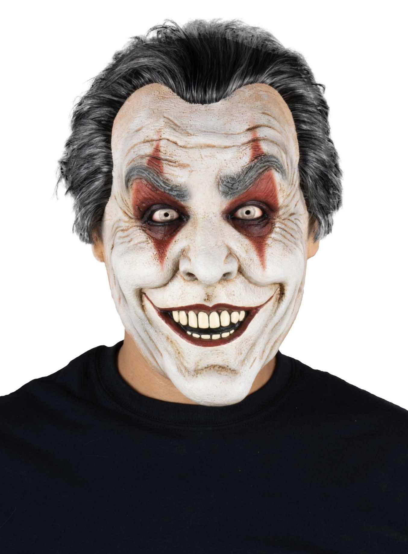 Ghoulish Productions Verkleidungsmaske Stummfilm Joker Maske, Referenz an den Filmklassiker 'Der Mann, der lacht'