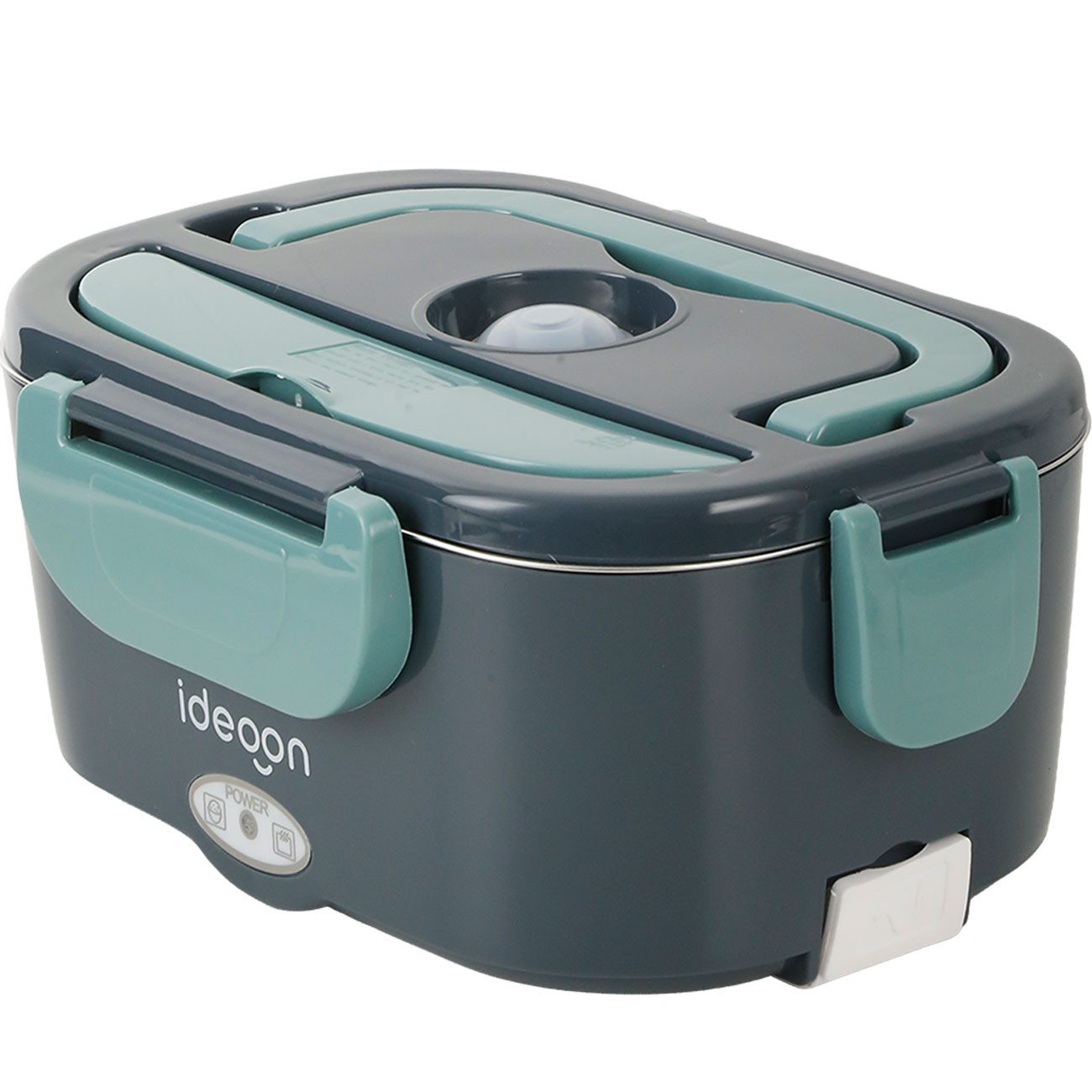 shop'n smile ideoon Elektrische Lunchbox Elektrische Lunchbox 60W 1,5L Warmhaltebox Edelstahl Speisenwärmer, (1-tlg., 1er-Set & 2er-Set), Edelstahlbehälter, Isoliertasche, Besteckset/ in 30 Min. auf 65 °C