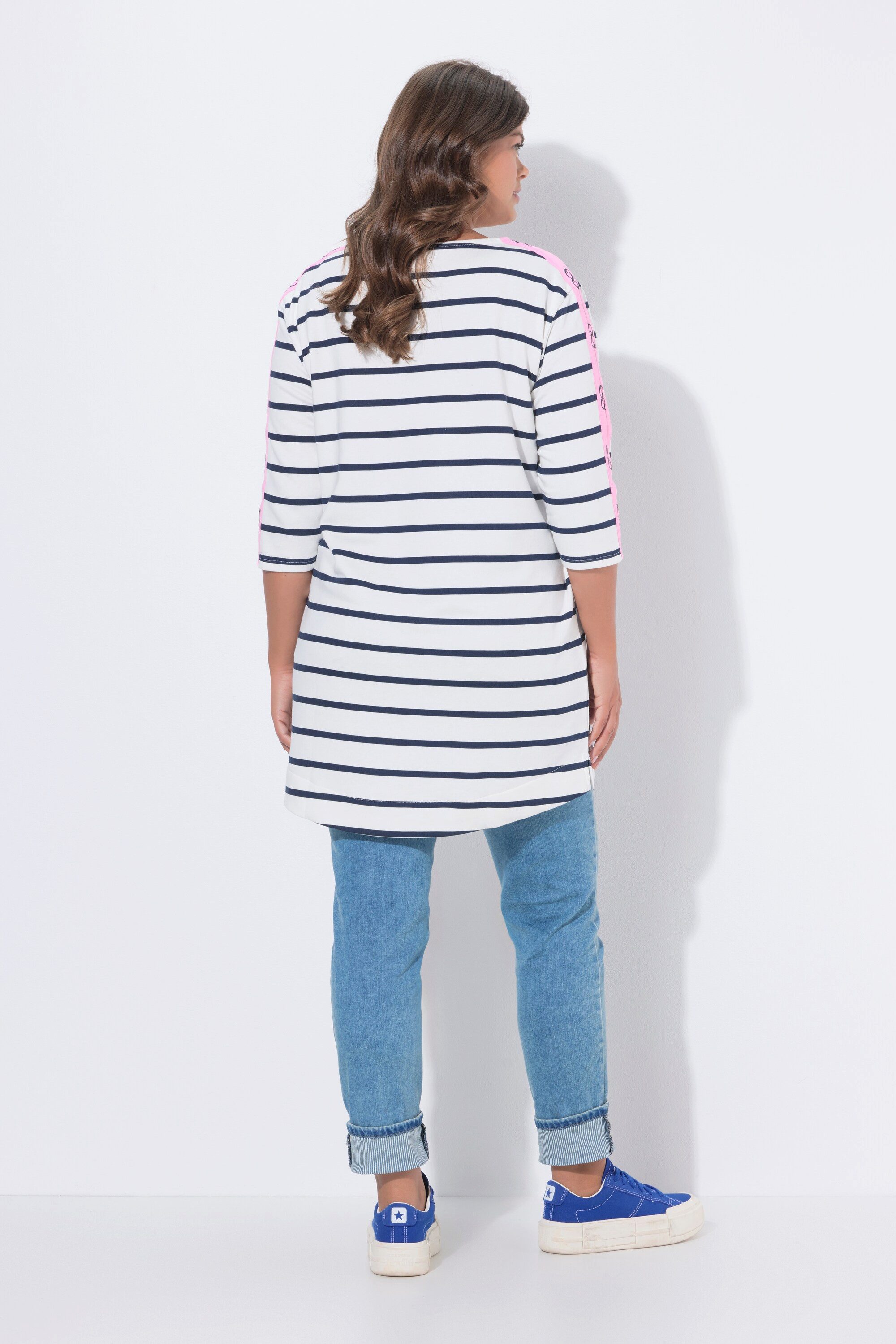 Laurasøn Sweatshirt Long Ringelshirt Langarm U-Boot Ausschnitt