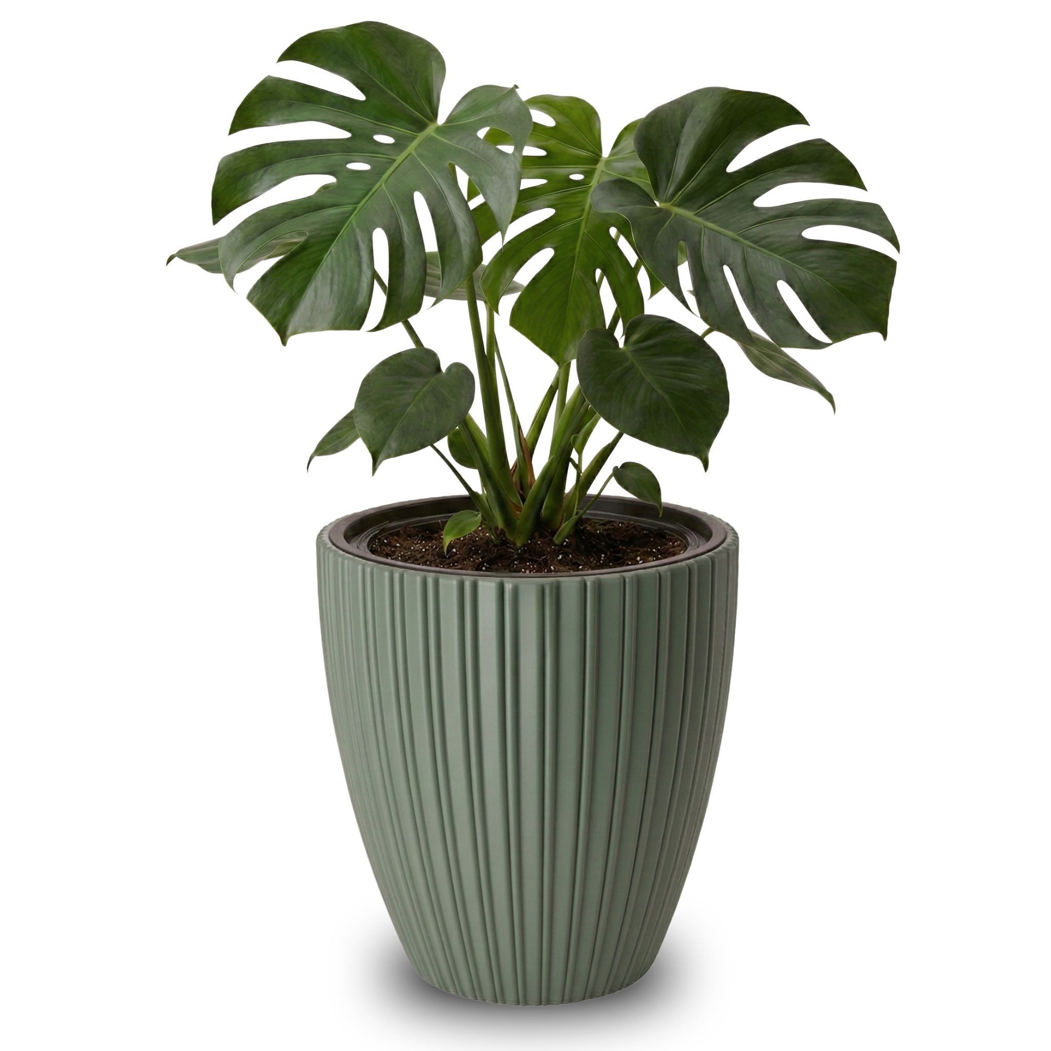 matches21 HOME & HOBBY Blumentopf Großer Outdoor Blumentopf ZENTO salbei-grün in 29 x 32 cm (1 St), Runder innen, außen Pflanztopf als wetterfester Pflanzen-Topf