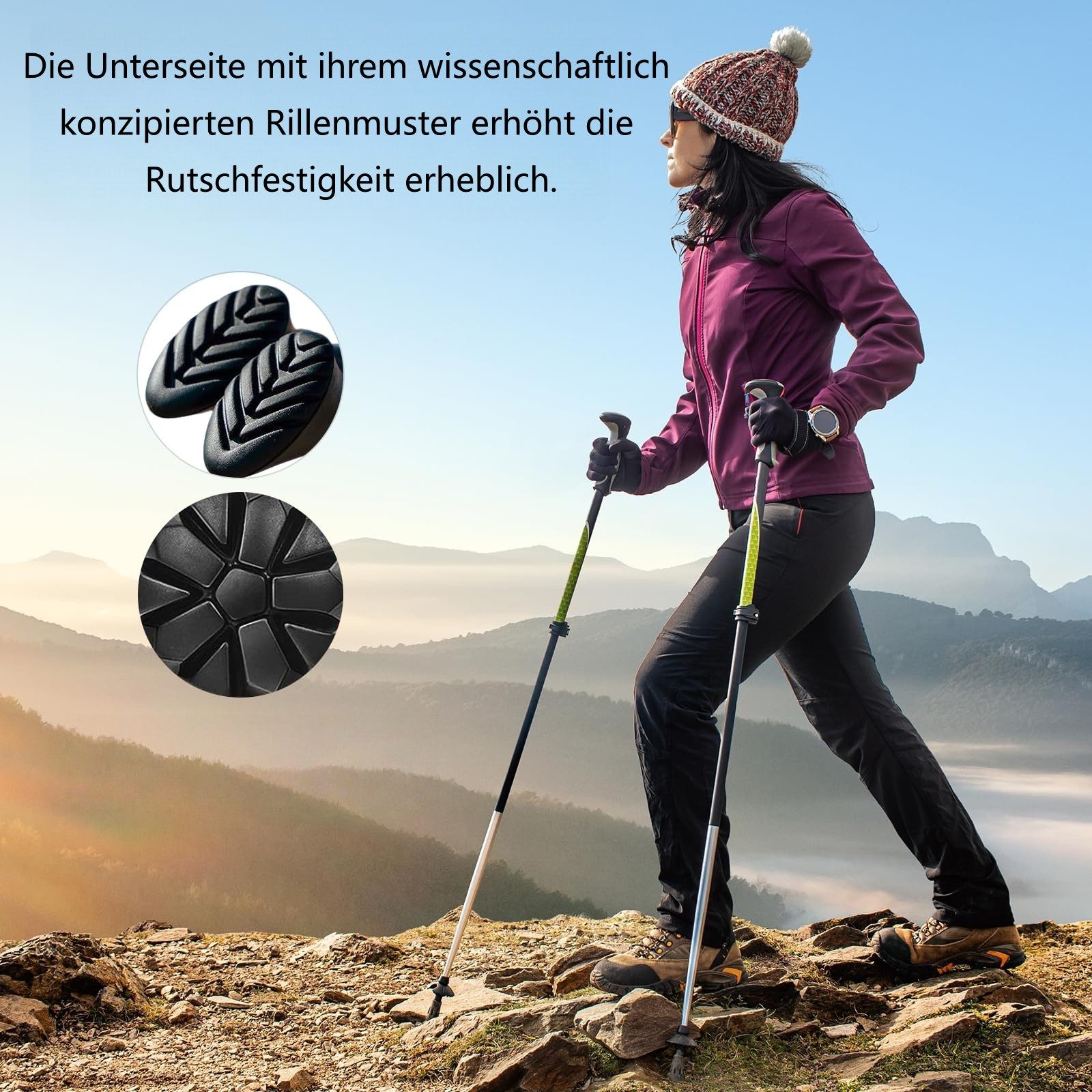 FOUORTUNATE-BEE Wanderstöcke 12X Trekkingstock Gummipuffer Wanderstock Spitzen Gummi Set (12 St), Gummifüße für Walkingstöcke Wandern Trekking Camping Outdoor – Bild 4 von 5
