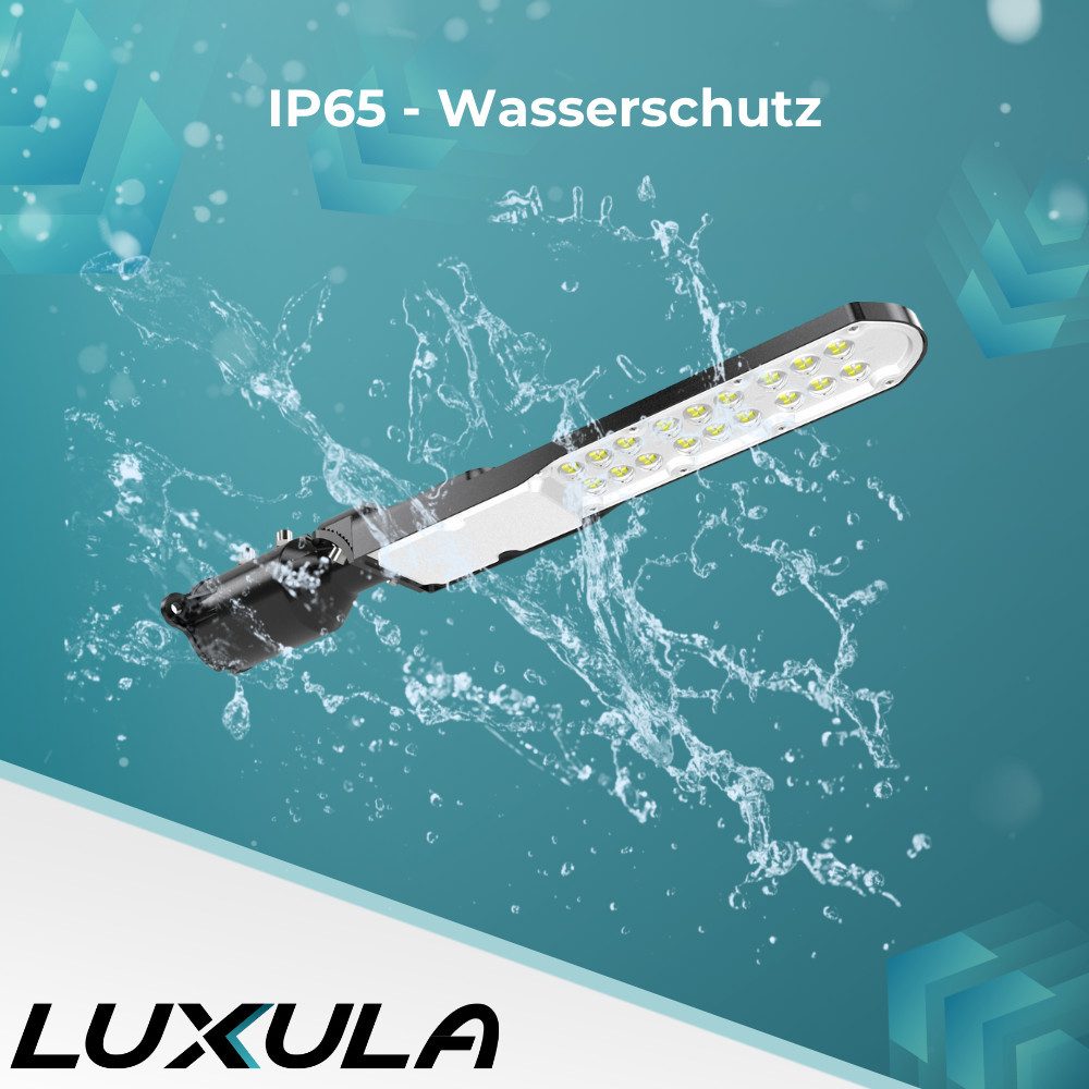 LUXULA LED Flutlichtstrahler LUXULA LED Straßenleuchte 100 W 5000 K Neutralweiß Schwarz, LED fest integriert, Neutralweiß