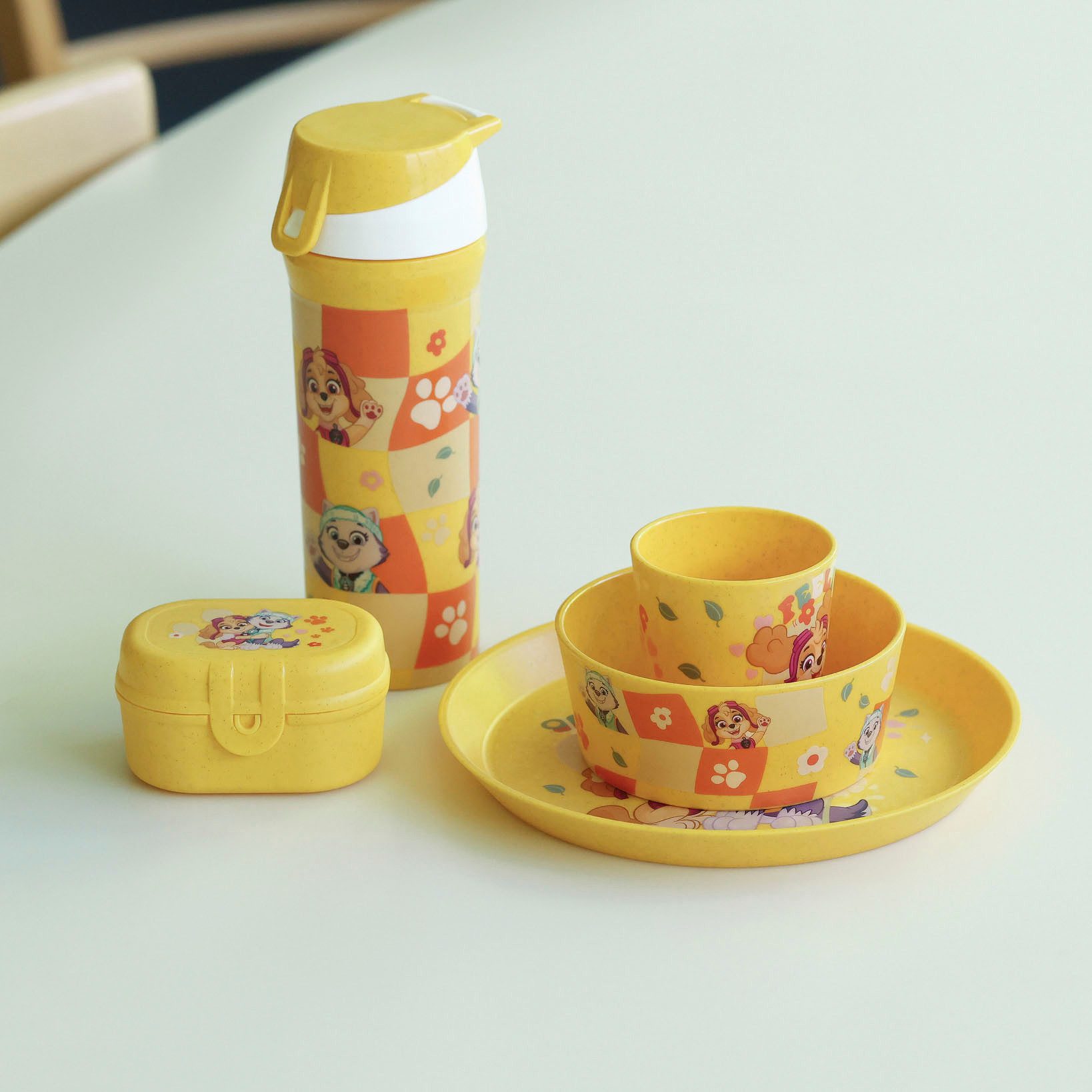 KOZIOL Kindergeschirr-Set Kleiner Teller + Schale + Becher CONNECT GROW PAW PATROL (3-tlg), 1 Personen, Kunststoff, 100% melaminfrei & recycelbar, CO² neutral in Deutschland produziert!