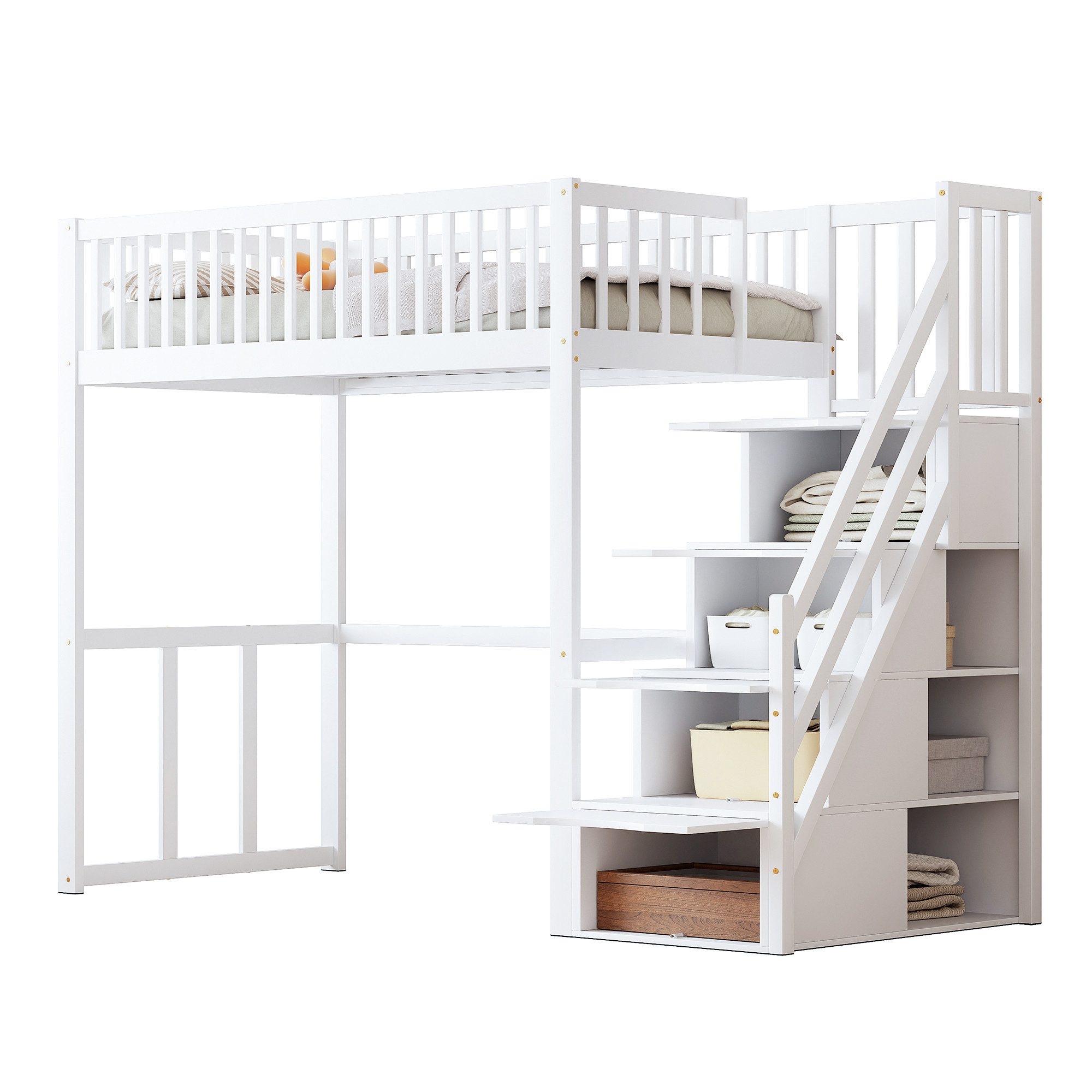 REDOM Kinderbett mit großem Kleiderschrank Regal günstig online kaufen